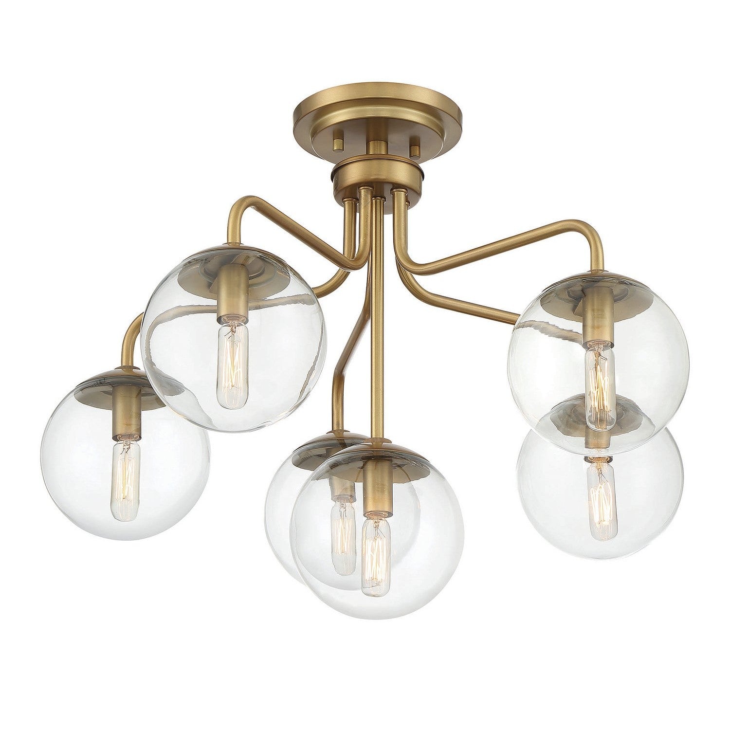 Savoy House - 6-1951-6-322 - Six Light Semi-Flush Mount - Marco - Warm Brass