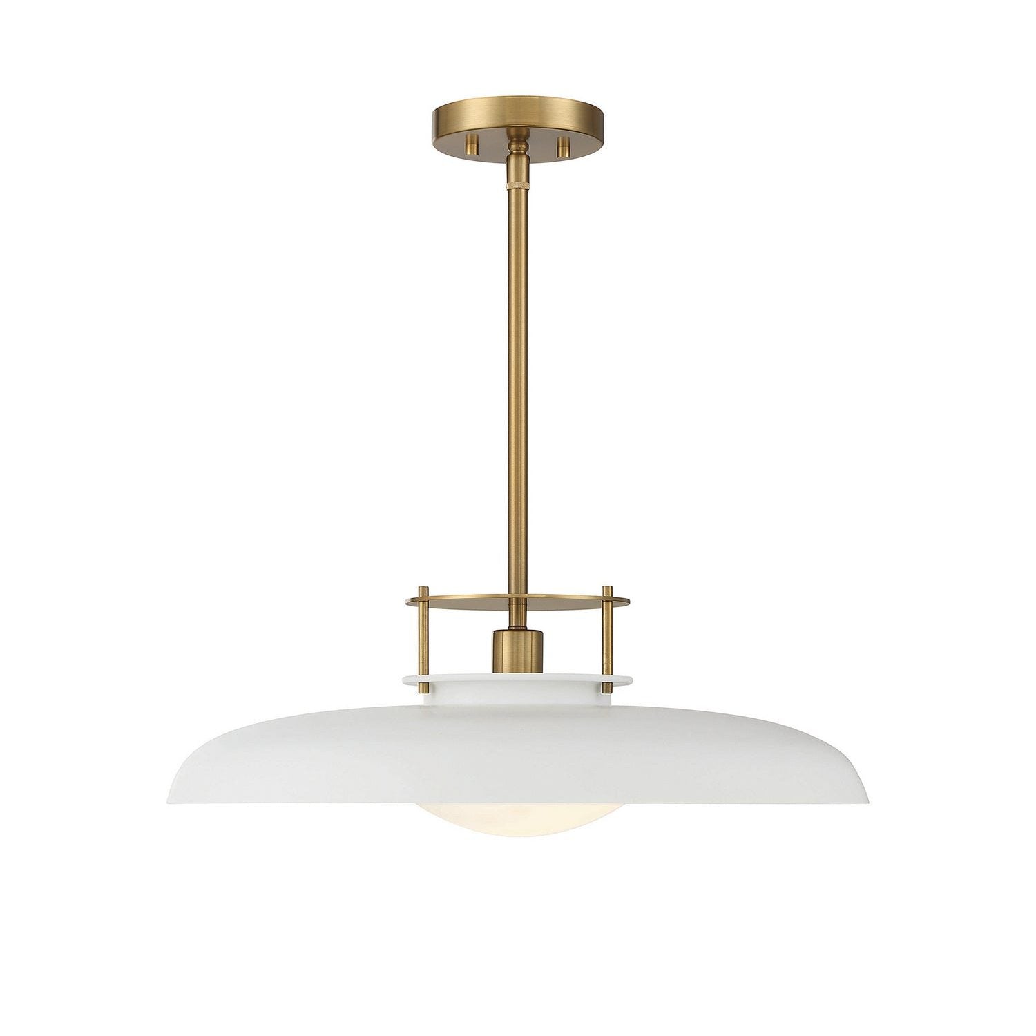 Savoy House - 7-1690-1-142 - One Light Pendant - Gavin - White with Warm Brass
