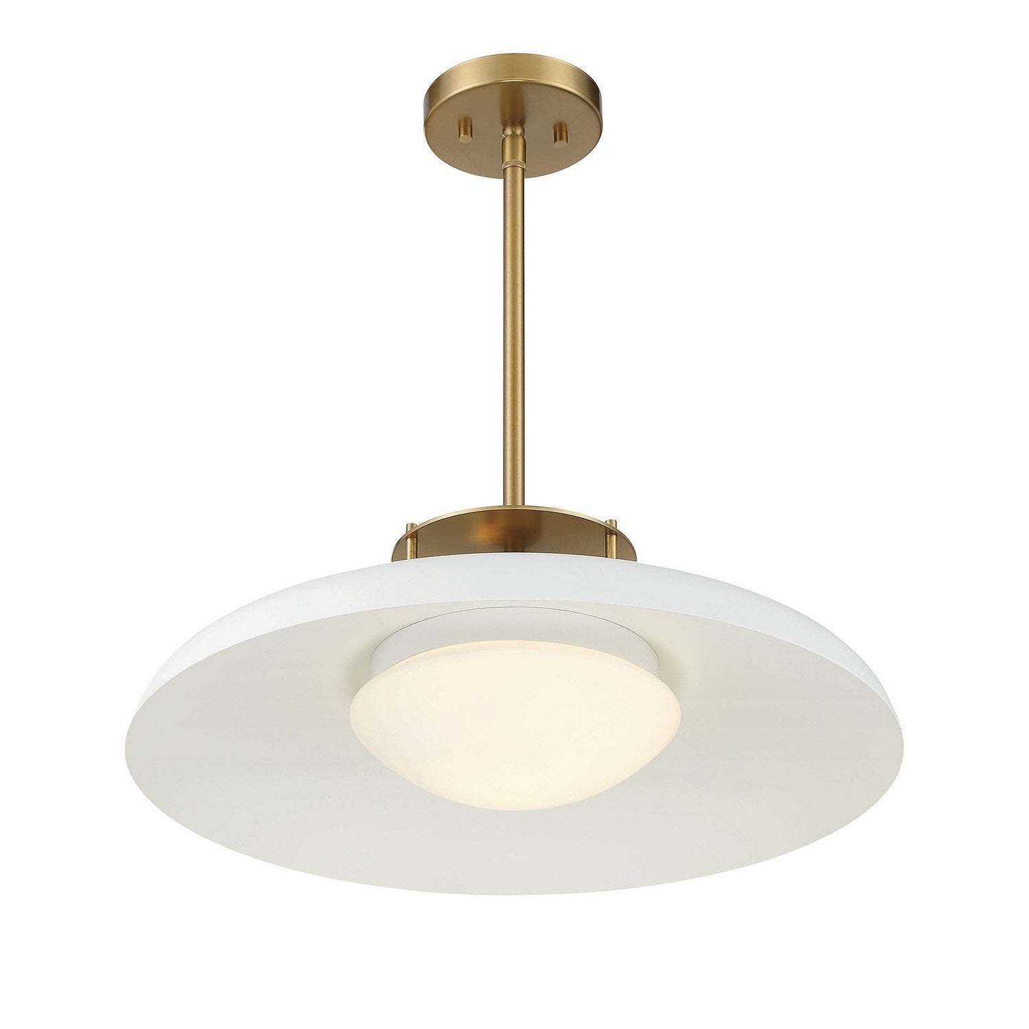 Savoy House - 7-1690-1-142 - One Light Pendant - Gavin - White with Warm Brass