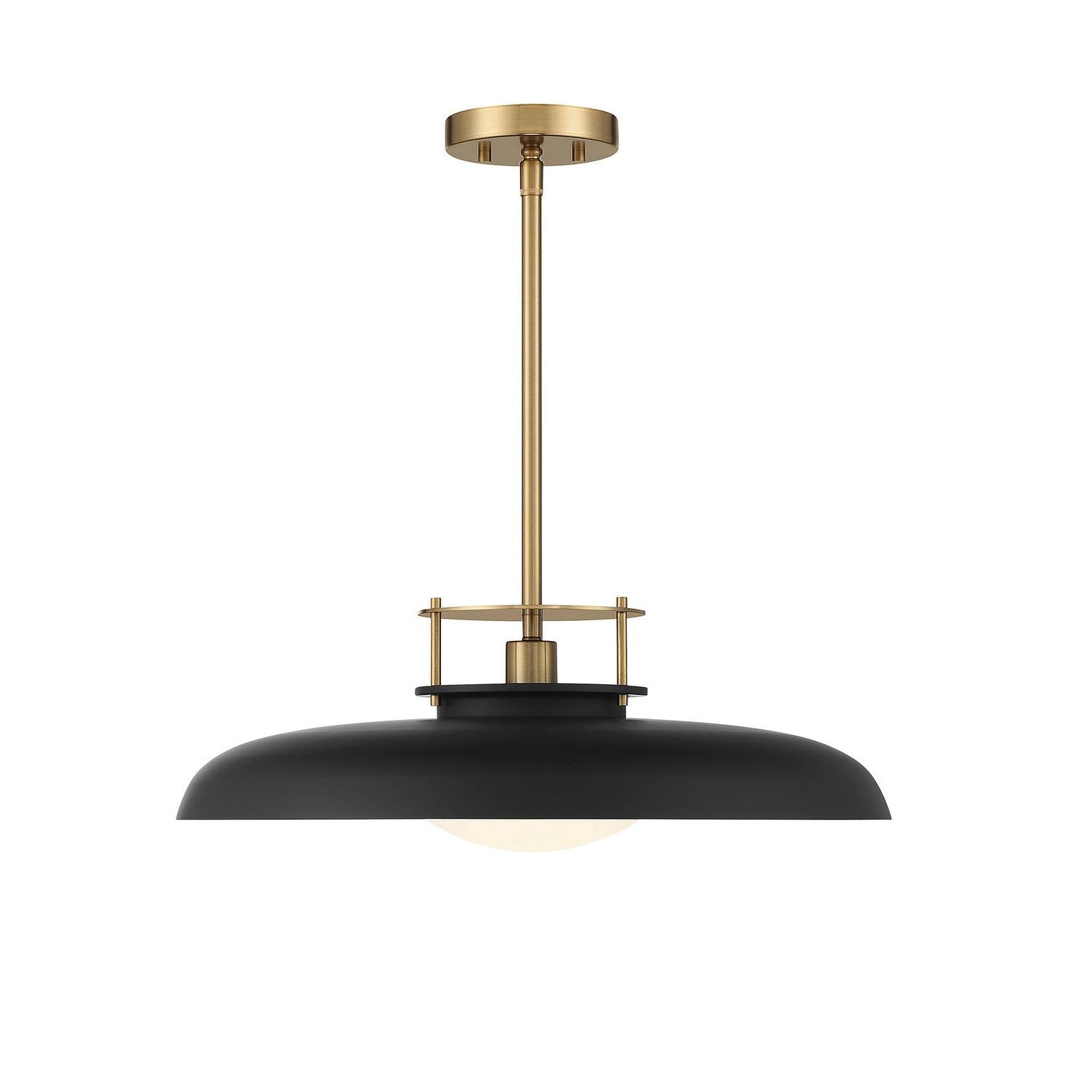 Savoy House - 7-1690-1-143 - One Light Pendant - Gavin - Matte Black with Warm Brass