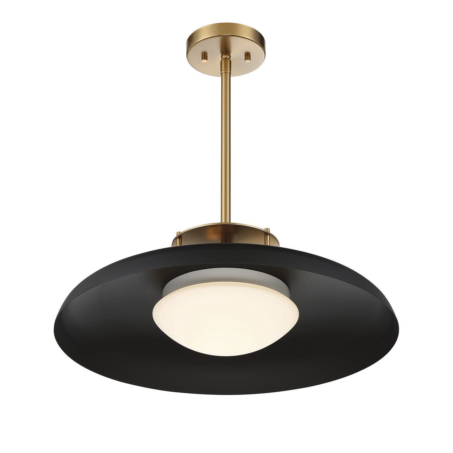 Savoy House - 7-1690-1-143 - One Light Pendant - Gavin - Matte Black with Warm Brass