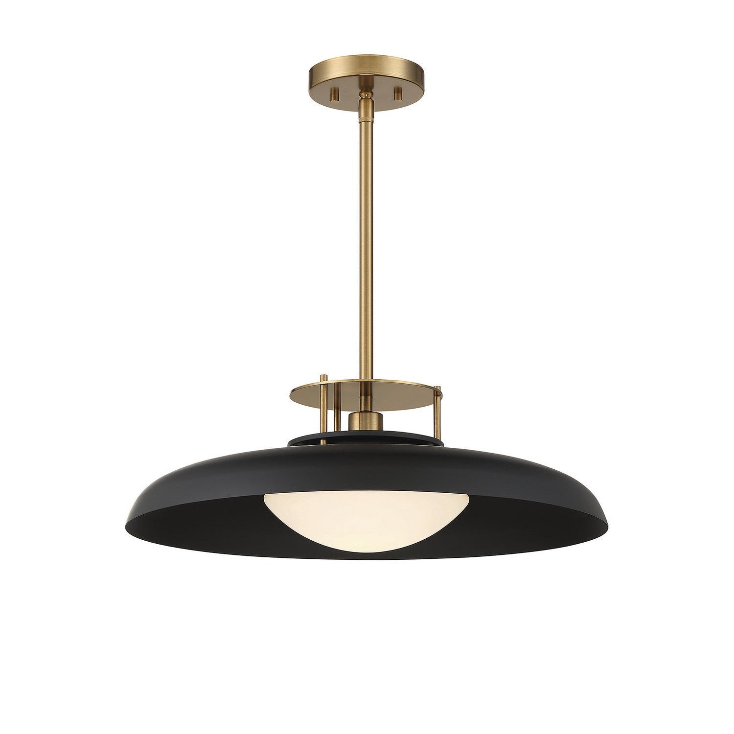 Savoy House - 7-1690-1-143 - One Light Pendant - Gavin - Matte Black with Warm Brass
