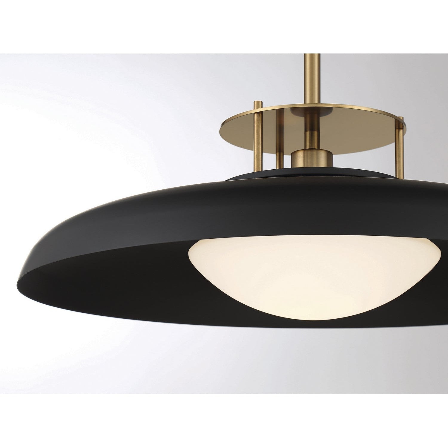 Savoy House - 7-1690-1-143 - One Light Pendant - Gavin - Matte Black with Warm Brass