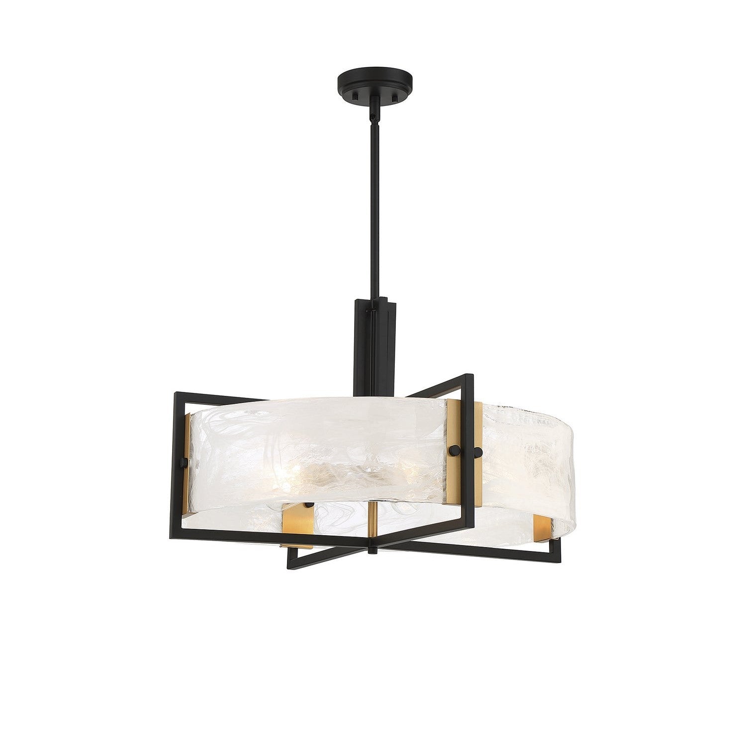 Savoy House - 7-1696-5-143 - Five Light Pendant - Hayward - Matte Black with Warm Brass