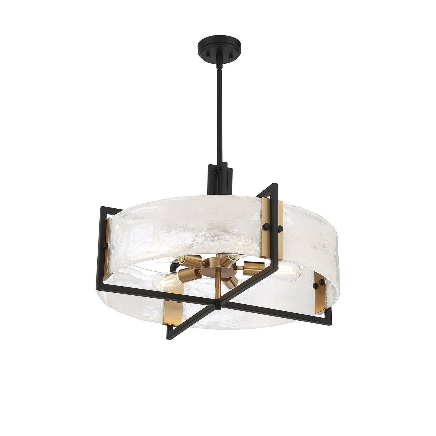 Savoy House - 7-1696-5-143 - Five Light Pendant - Hayward - Matte Black with Warm Brass