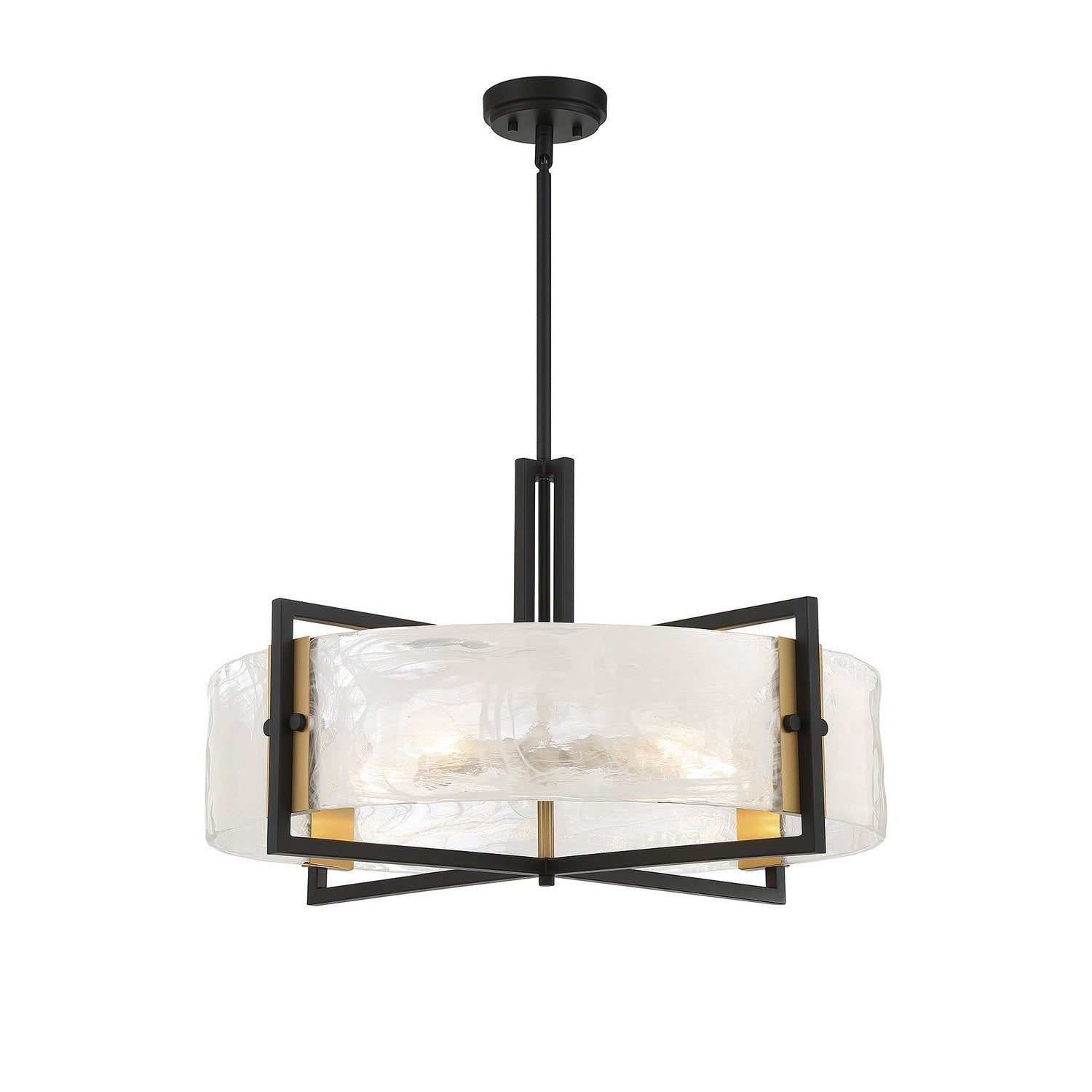 Savoy House - 7-1696-5-143 - Five Light Pendant - Hayward - Matte Black with Warm Brass
