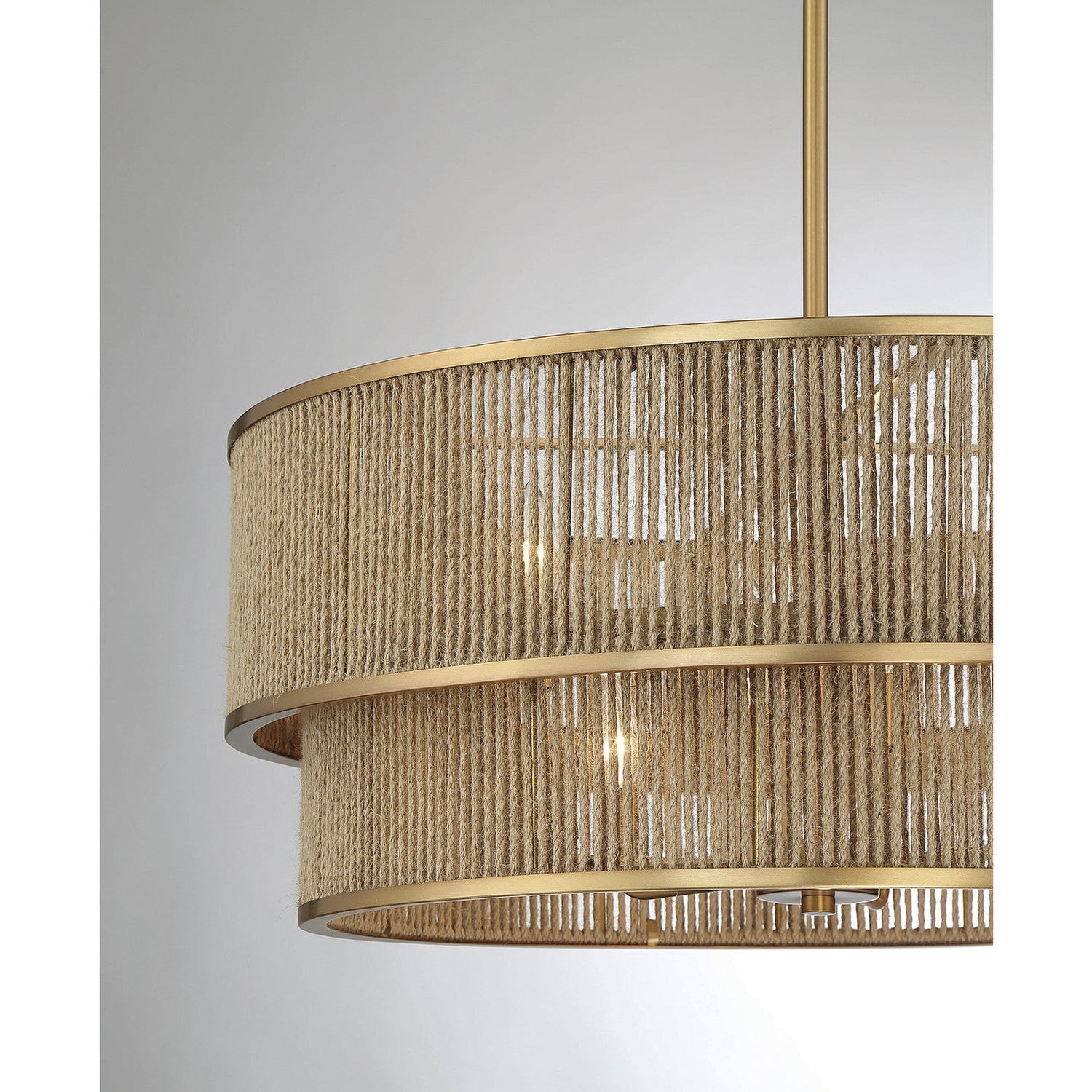 Savoy House - 7-1774-6-320 - Six Light Pendant - Ashburn - Warm Brass and Rope