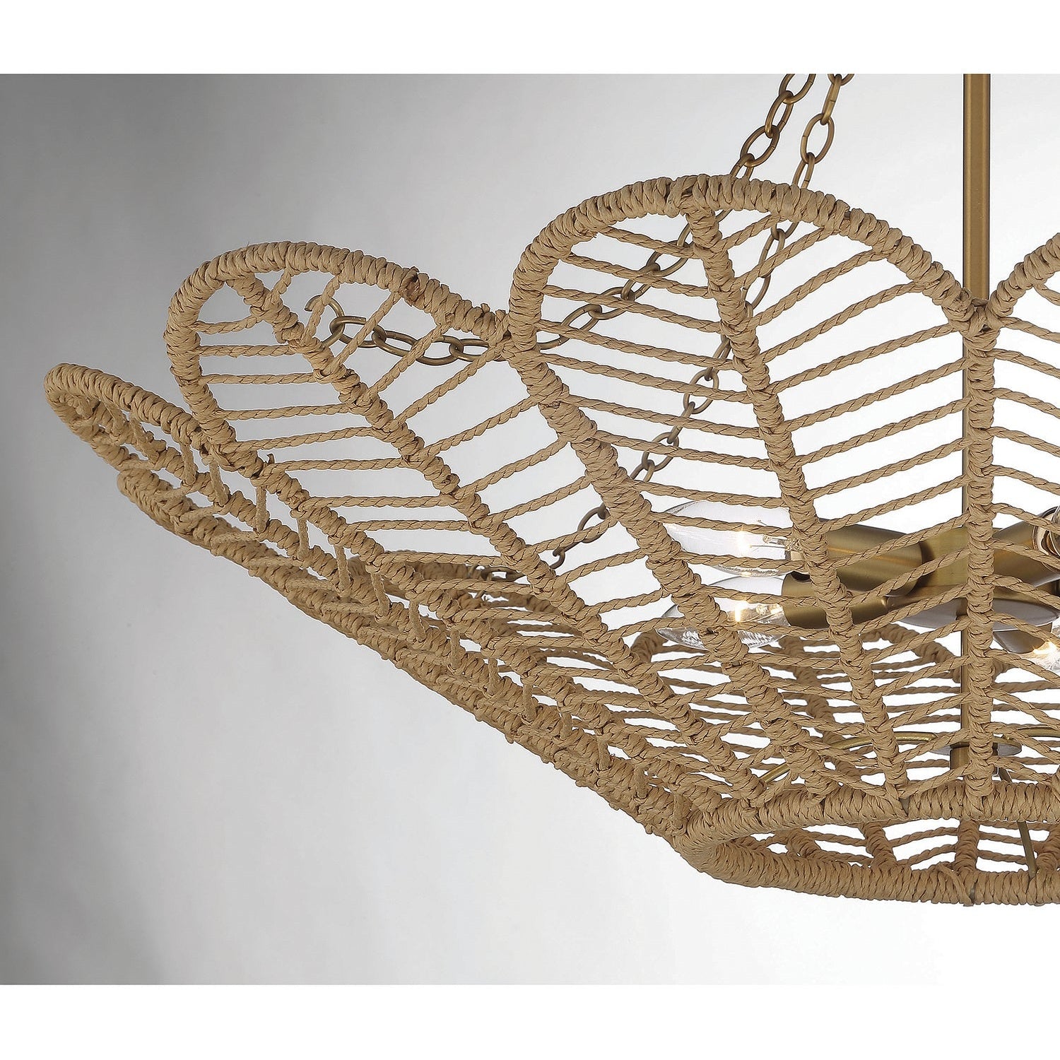 Savoy House - 7-1825-5-320 - Five Light Pendant - Cyperas - Warm Brass and Rope