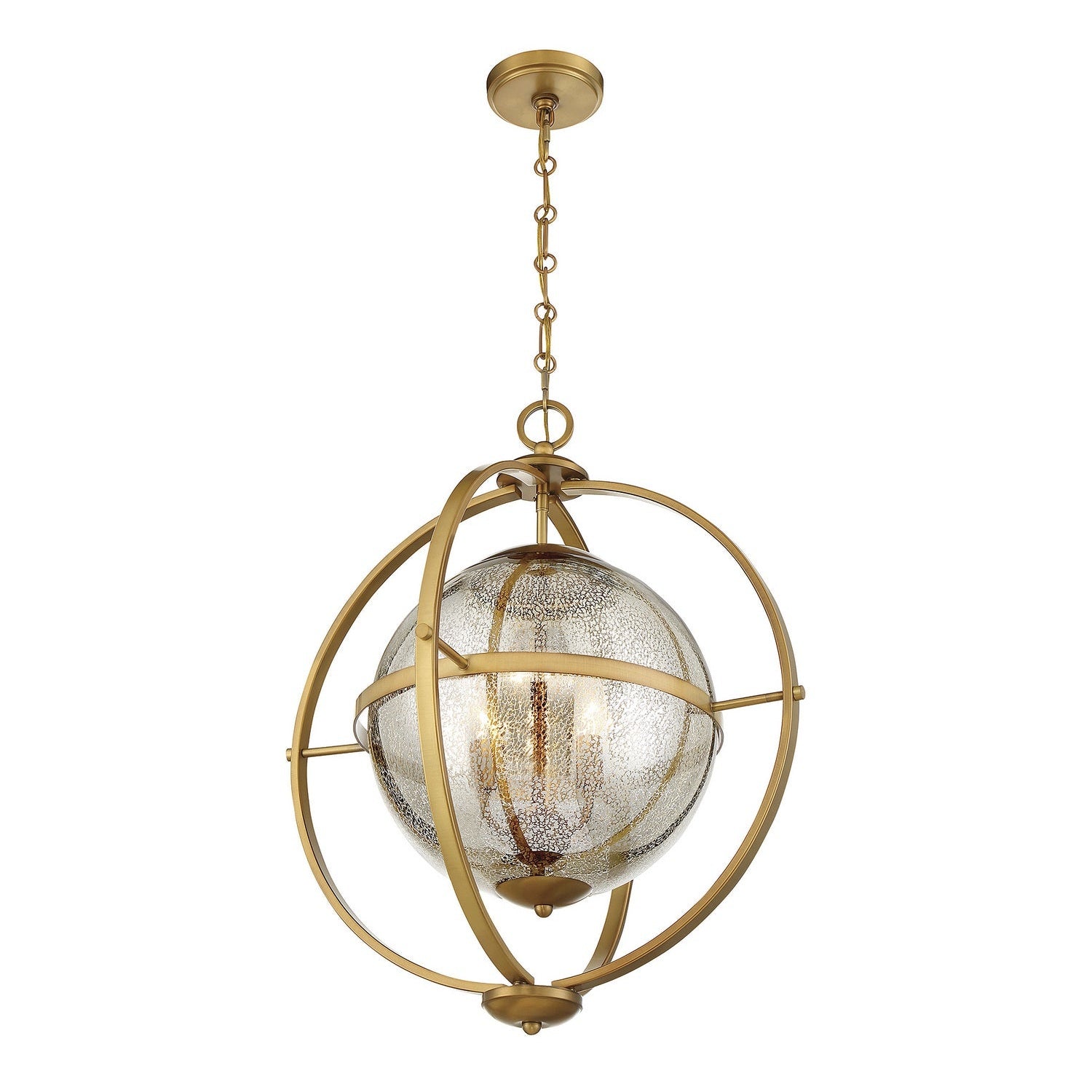 Savoy House - 7-1872-3-322 - Three Light Pendant - Pearl - Warm Brass