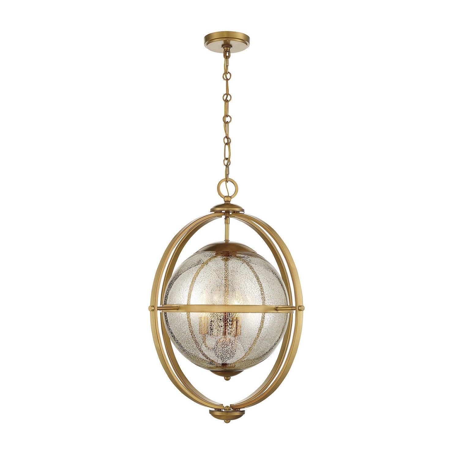 Savoy House - 7-1872-3-322 - Three Light Pendant - Pearl - Warm Brass