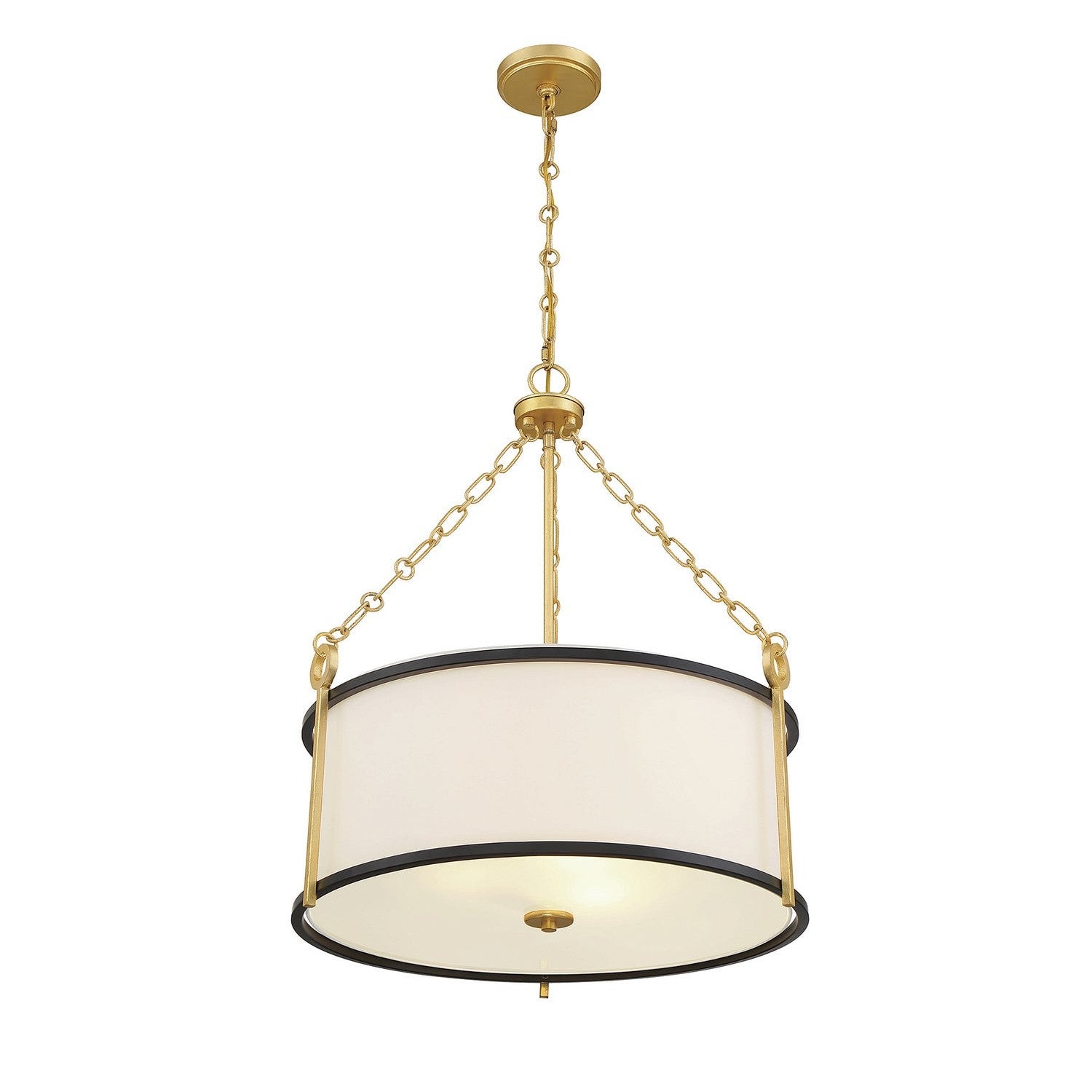 Savoy House - 7-1920-3-261 - Three Light Pendant - Kian - Matte Black with True Gold