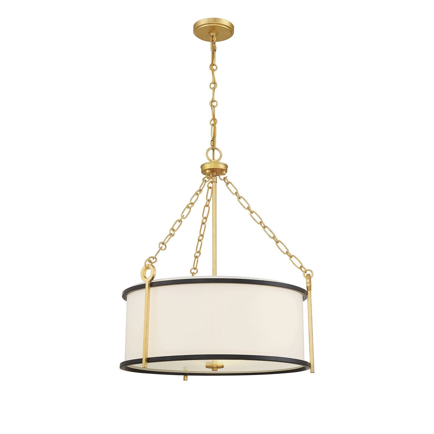 Savoy House - 7-1920-3-261 - Three Light Pendant - Kian - Matte Black with True Gold