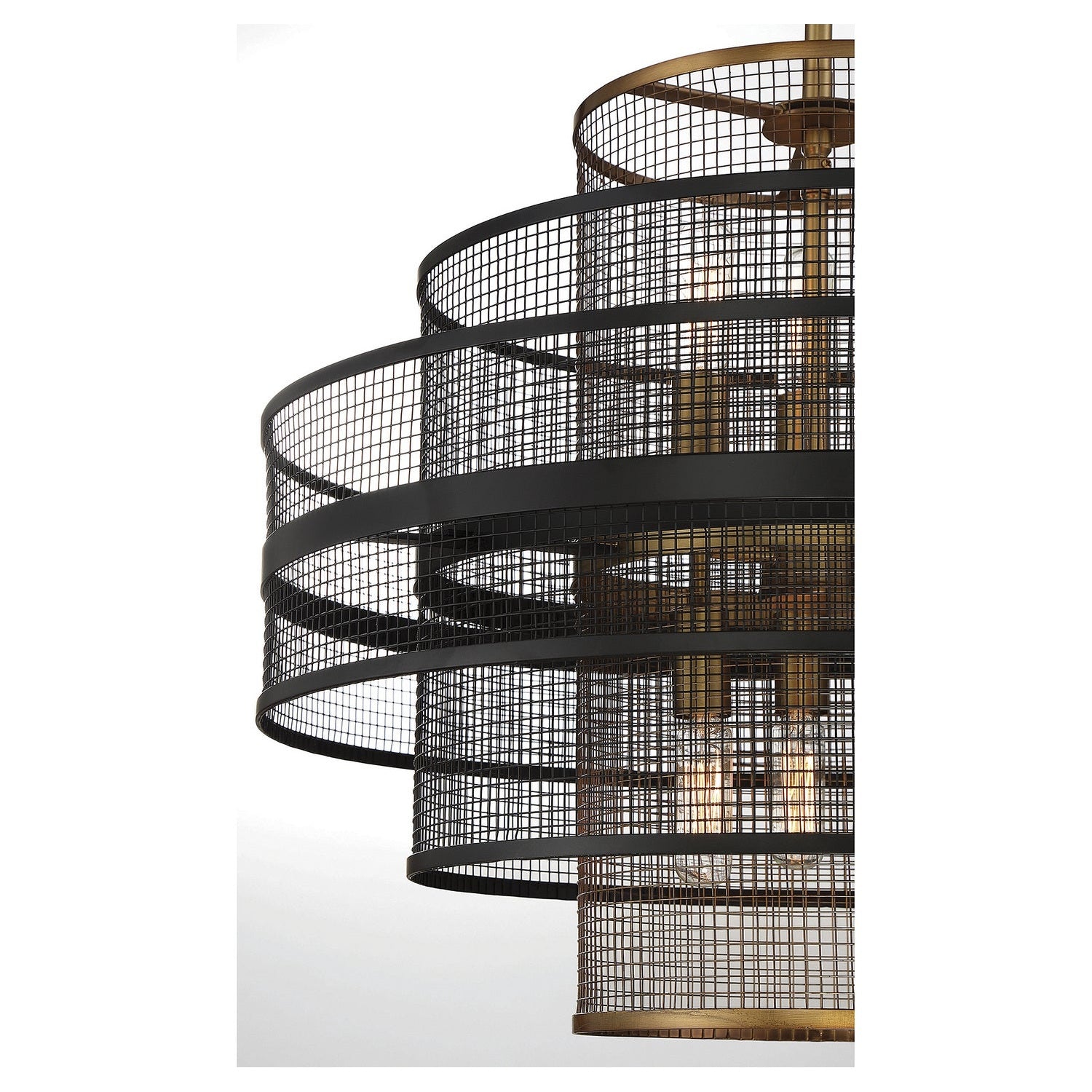 Savoy House - 7-1927-6-143 - Six Light Pendant - Kelvin - Matte Black with Warm Brass