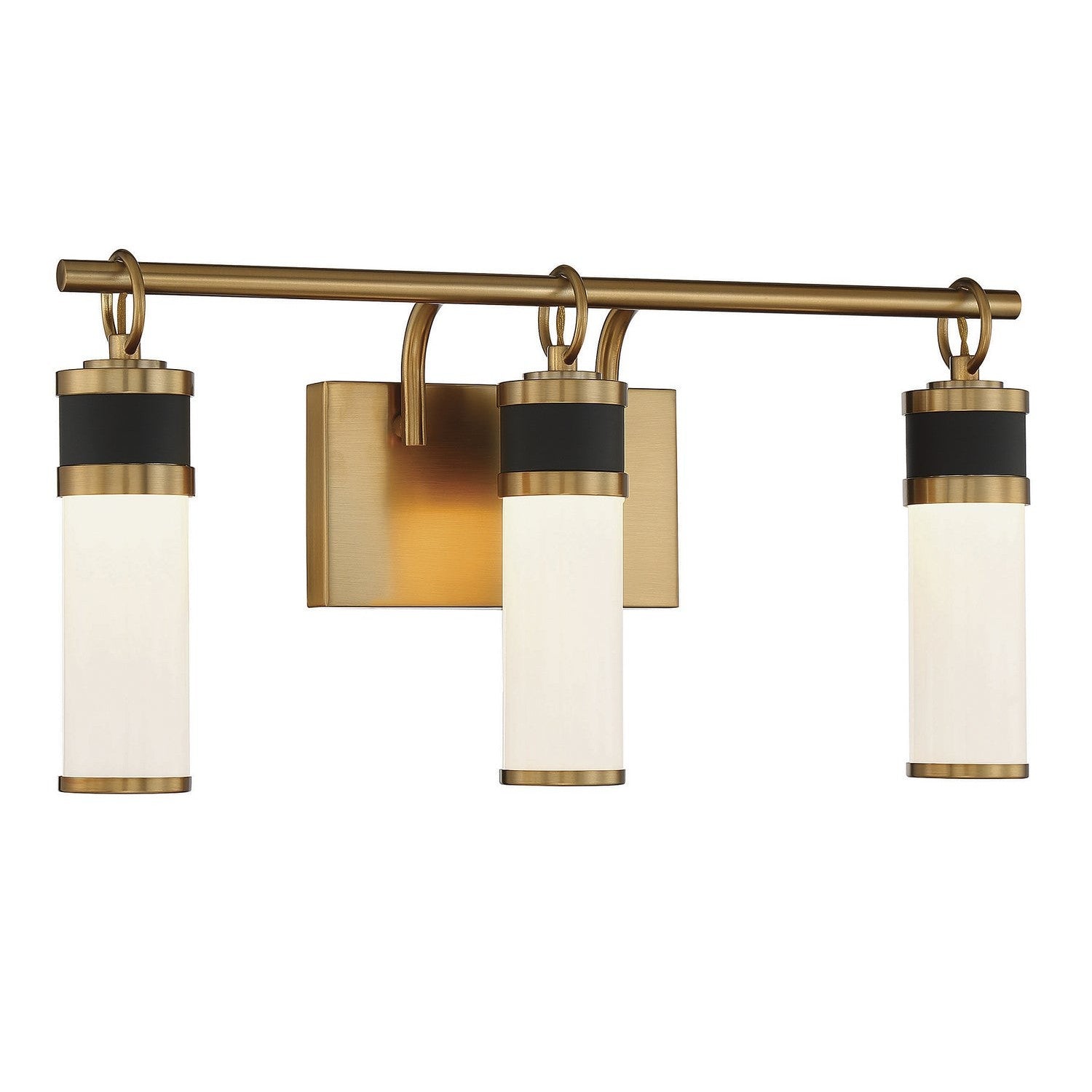 Savoy House - 8-1638-3-143 - LED Bathroom Vanity - Abel - Matte Black with Warm Brass