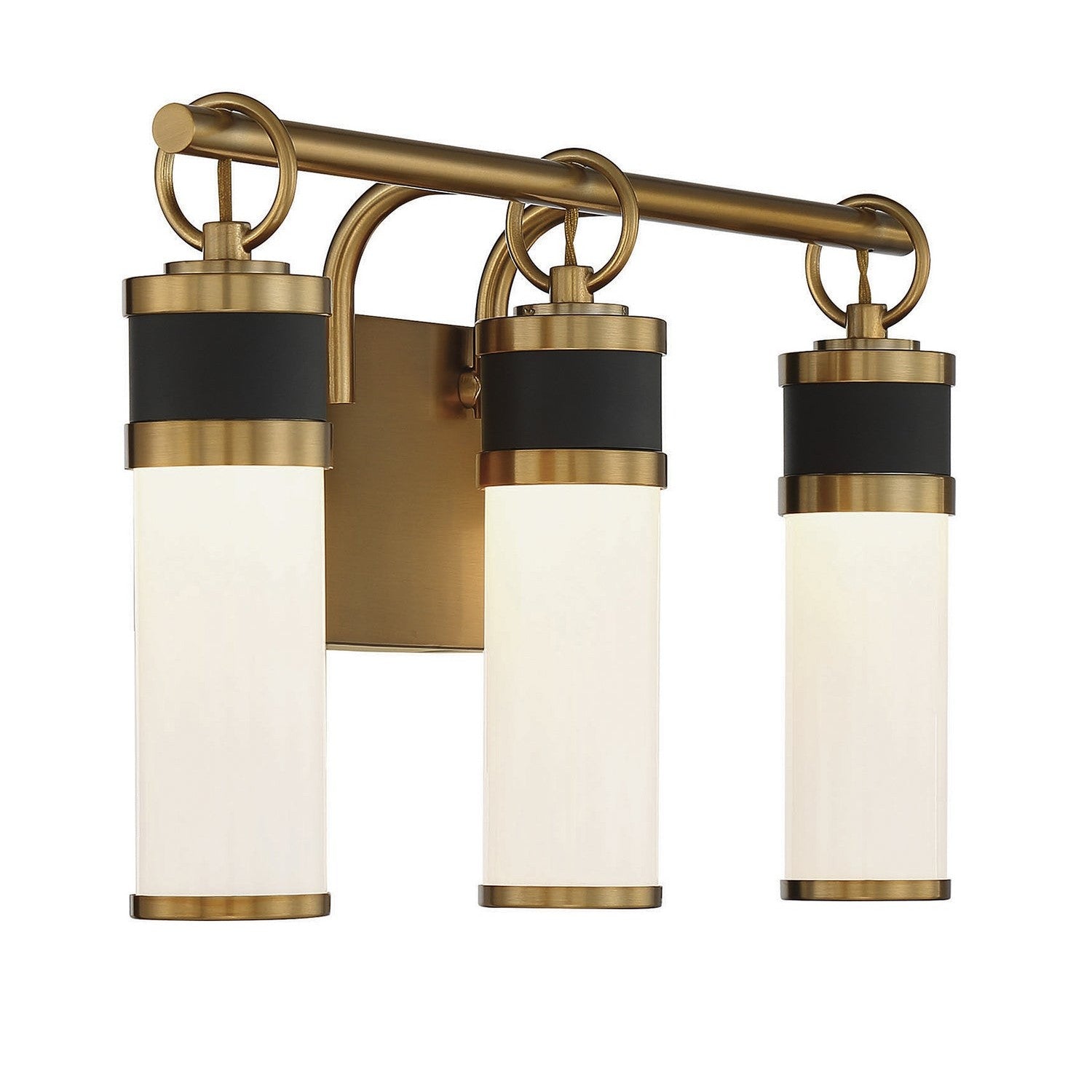 Savoy House - 8-1638-3-143 - LED Bathroom Vanity - Abel - Matte Black with Warm Brass