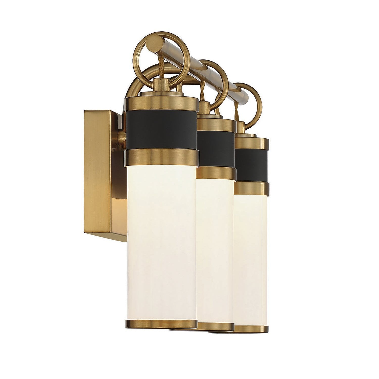 Savoy House - 8-1638-3-143 - LED Bathroom Vanity - Abel - Matte Black with Warm Brass
