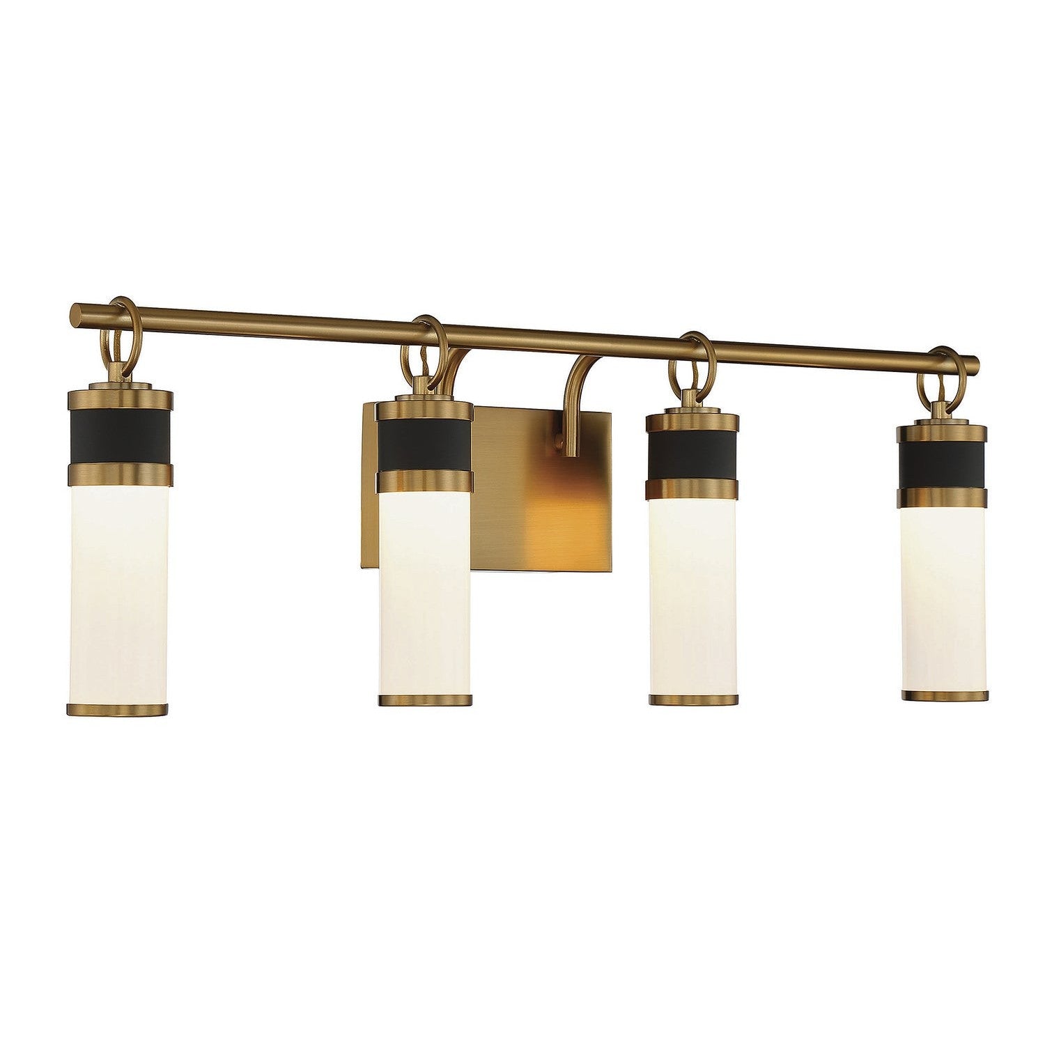 Savoy House - 8-1638-4-143 - LED Bathroom Vanity - Abel - Matte Black with Warm Brass