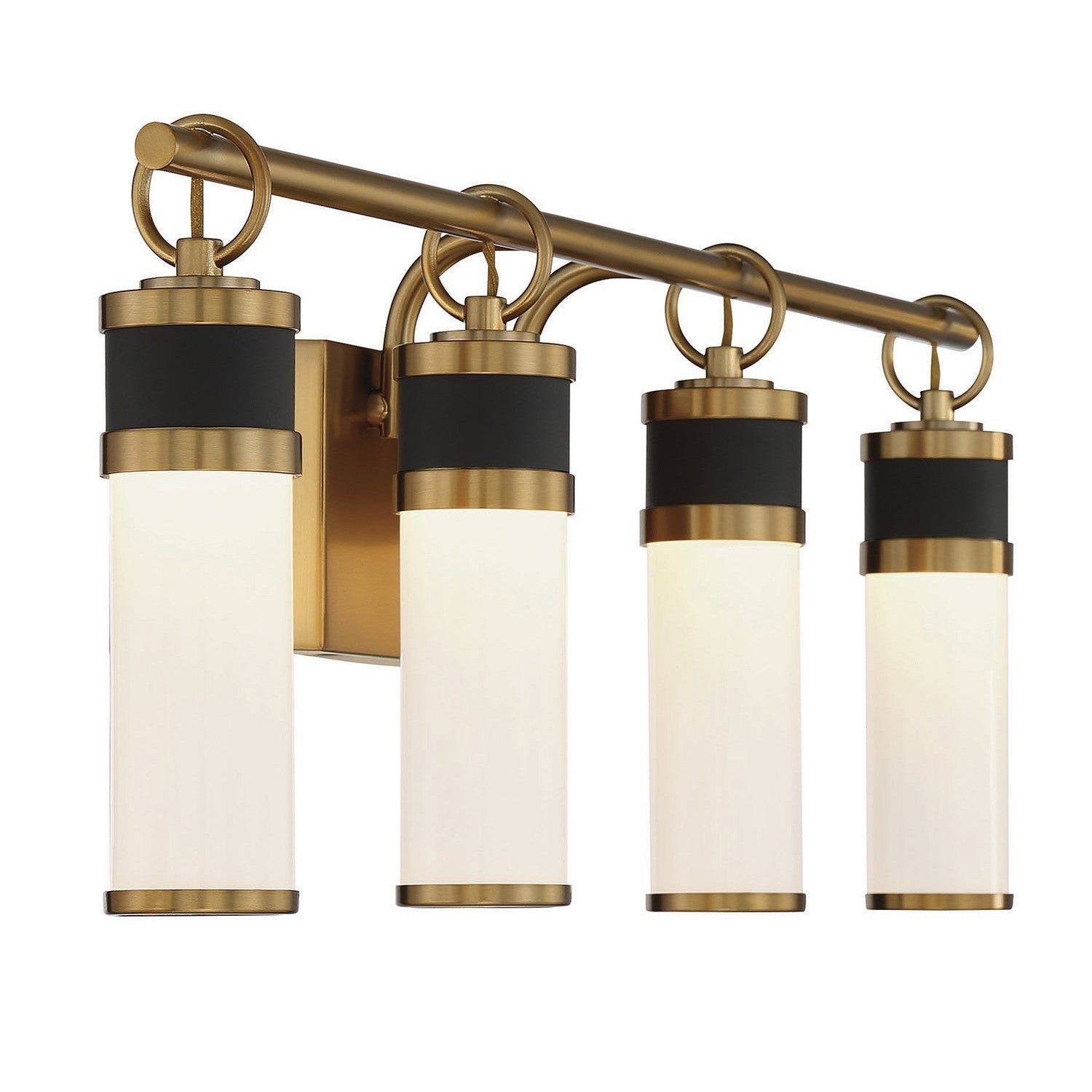 Savoy House - 8-1638-4-143 - LED Bathroom Vanity - Abel - Matte Black with Warm Brass
