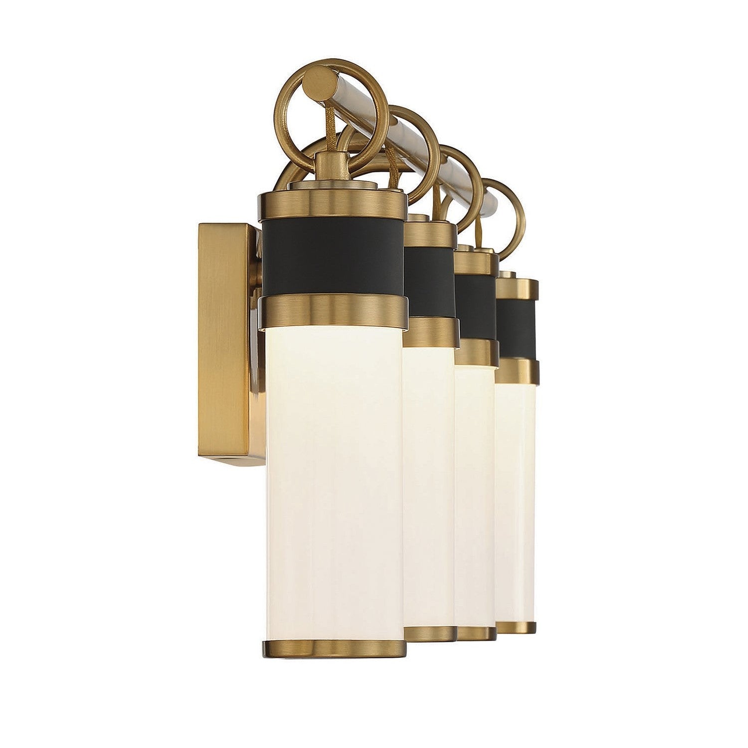 Savoy House - 8-1638-4-143 - LED Bathroom Vanity - Abel - Matte Black with Warm Brass