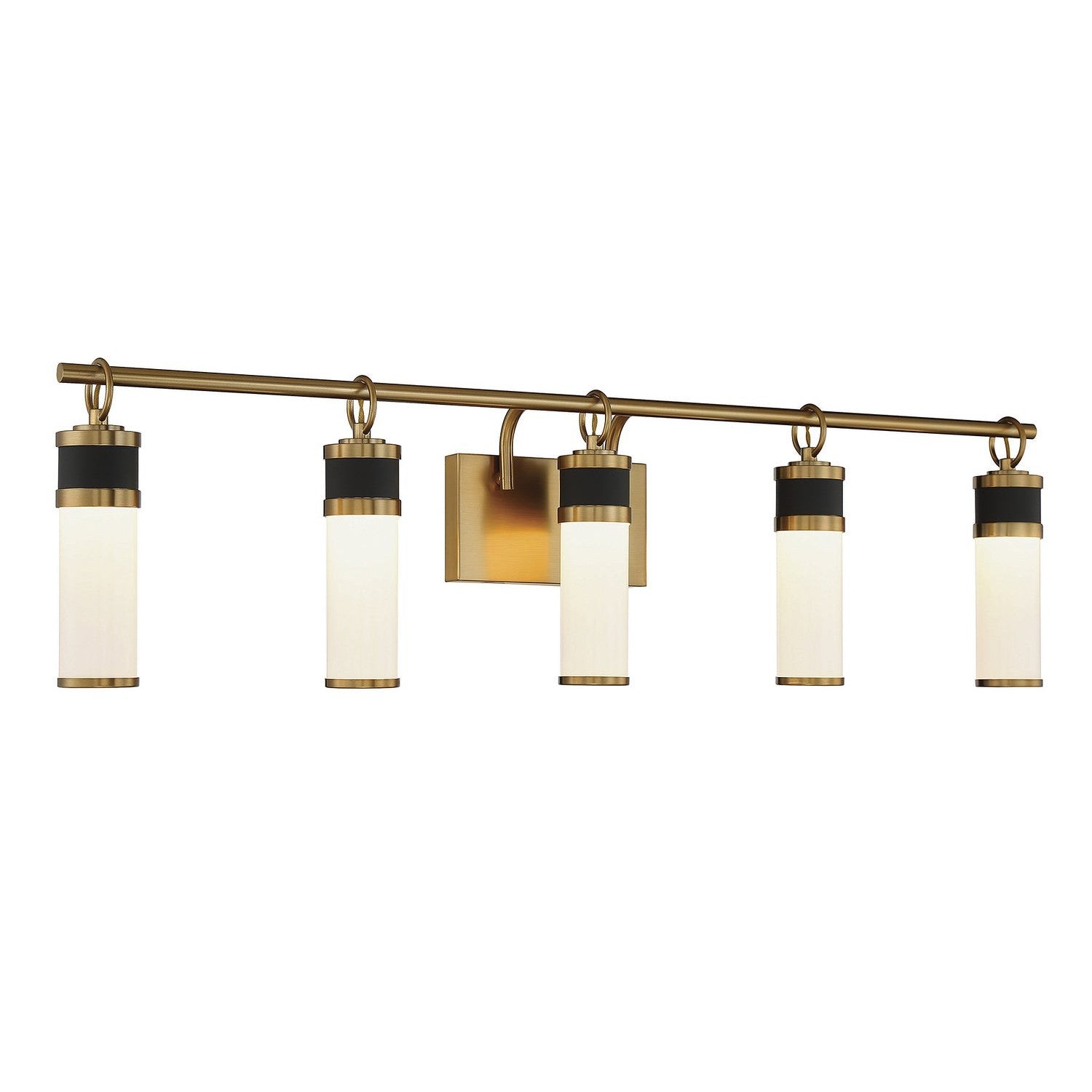 Savoy House - 8-1638-5-143 - LED Bathroom Vanity - Abel - Matte Black with Warm Brass