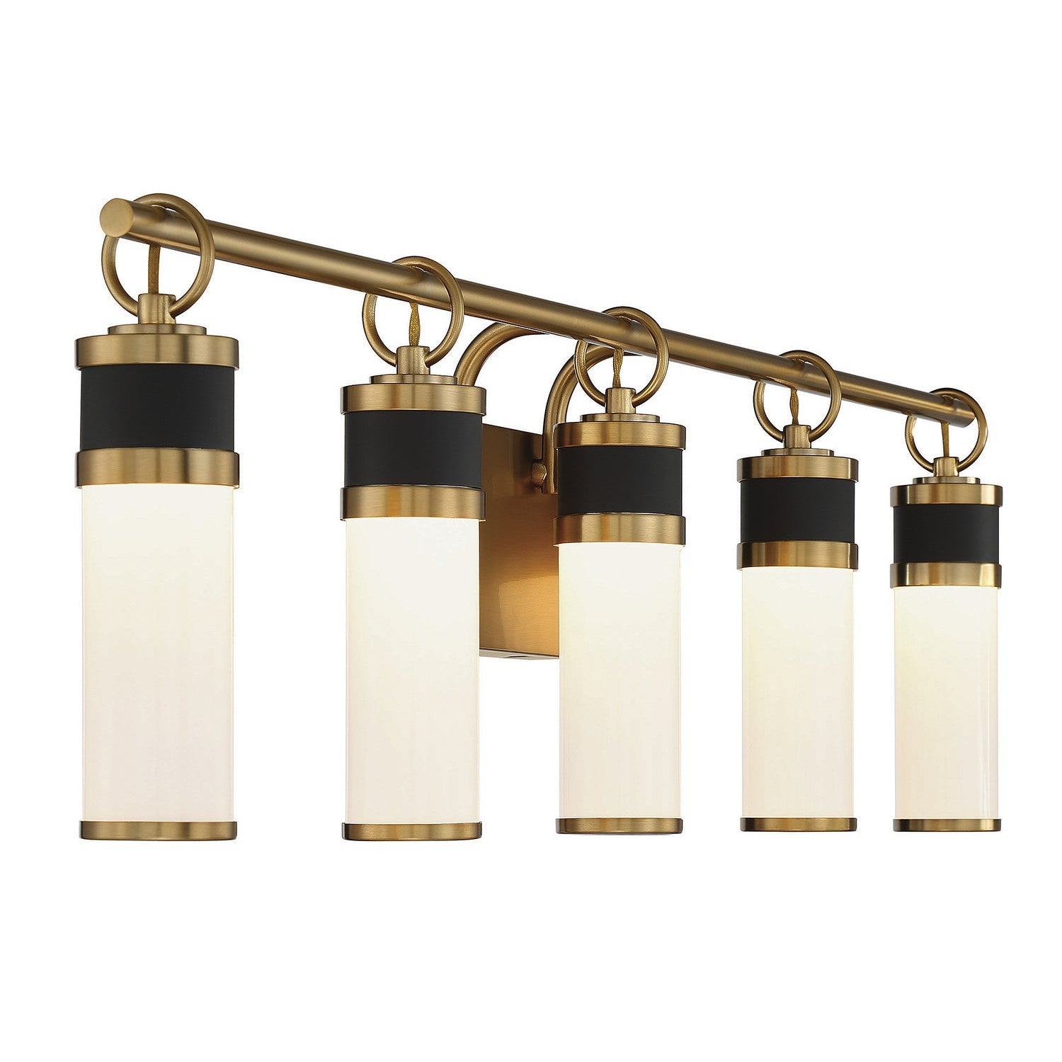 Savoy House - 8-1638-5-143 - LED Bathroom Vanity - Abel - Matte Black with Warm Brass