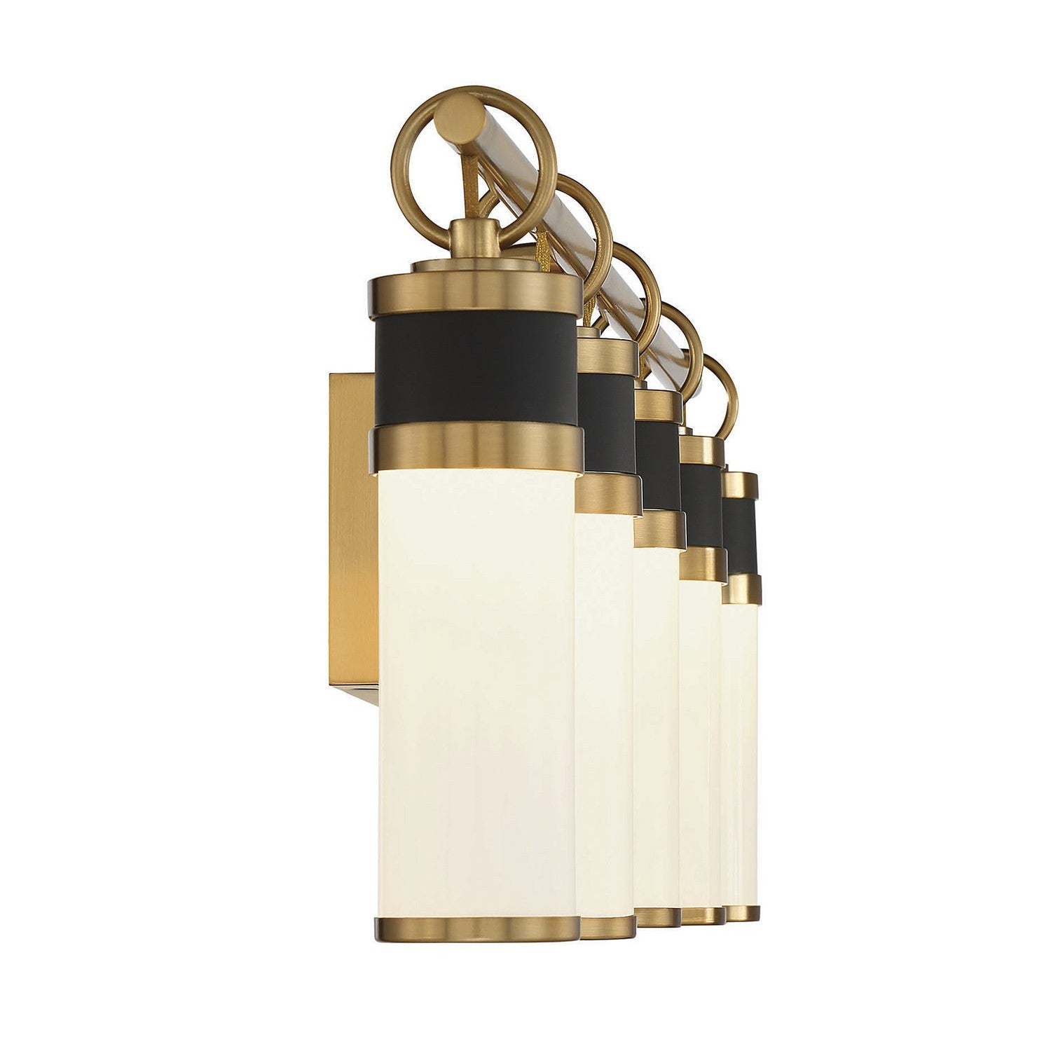 Savoy House - 8-1638-5-143 - LED Bathroom Vanity - Abel - Matte Black with Warm Brass