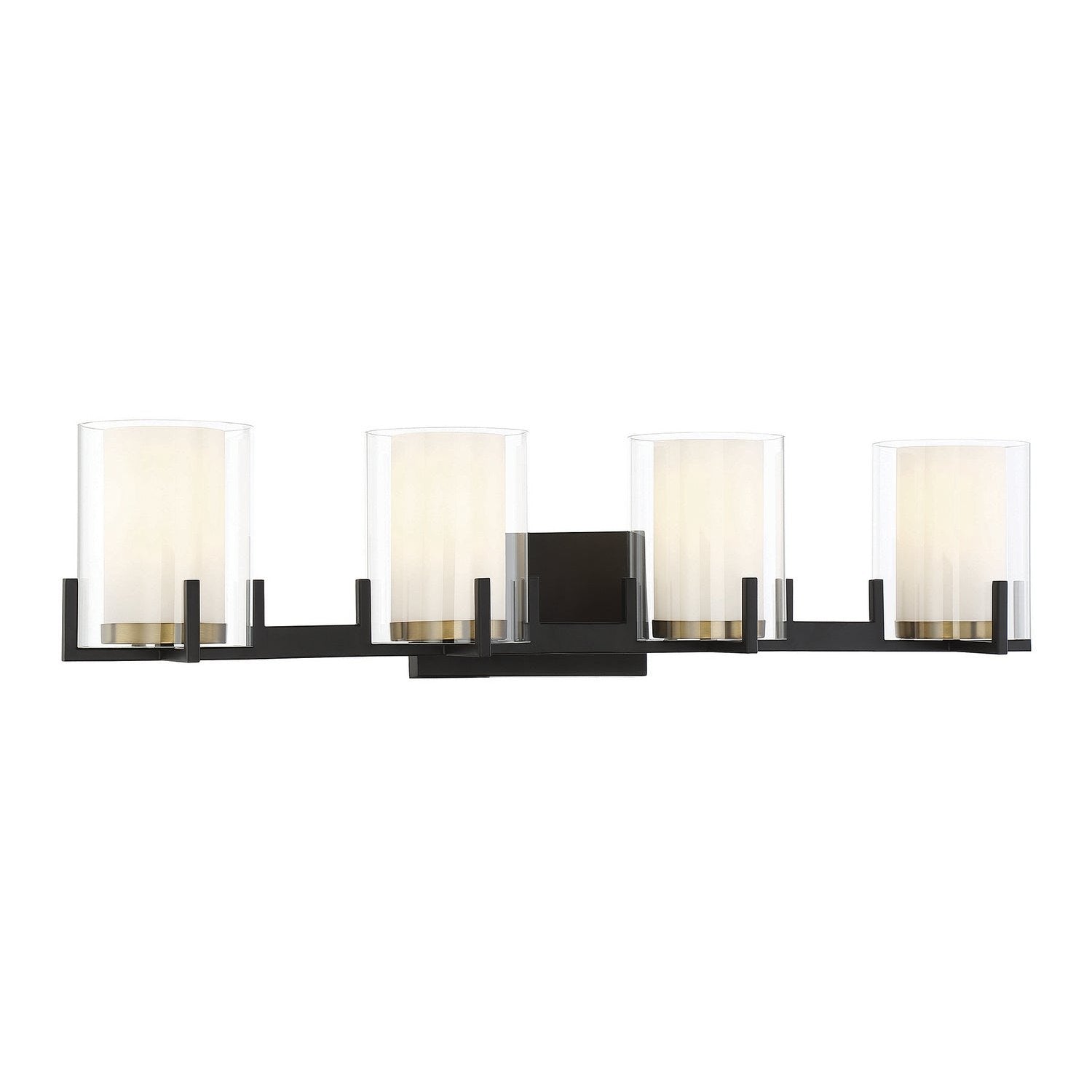 Savoy House - 8-1977-4-143 - Four Light Bathroom Vanity - Eaton - Matte Black with Warm Brass