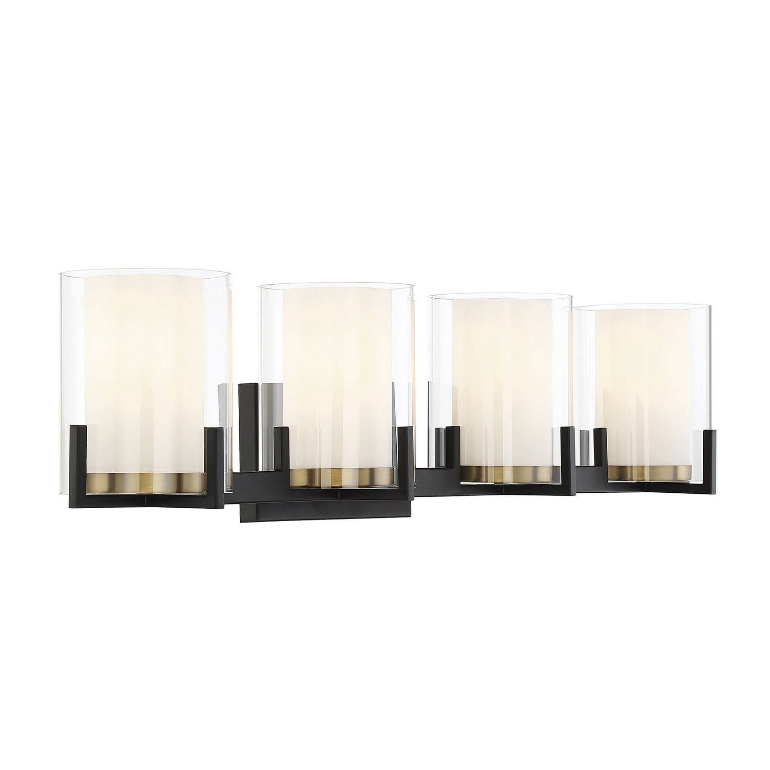 Savoy House - 8-1977-4-143 - Four Light Bathroom Vanity - Eaton - Matte Black with Warm Brass