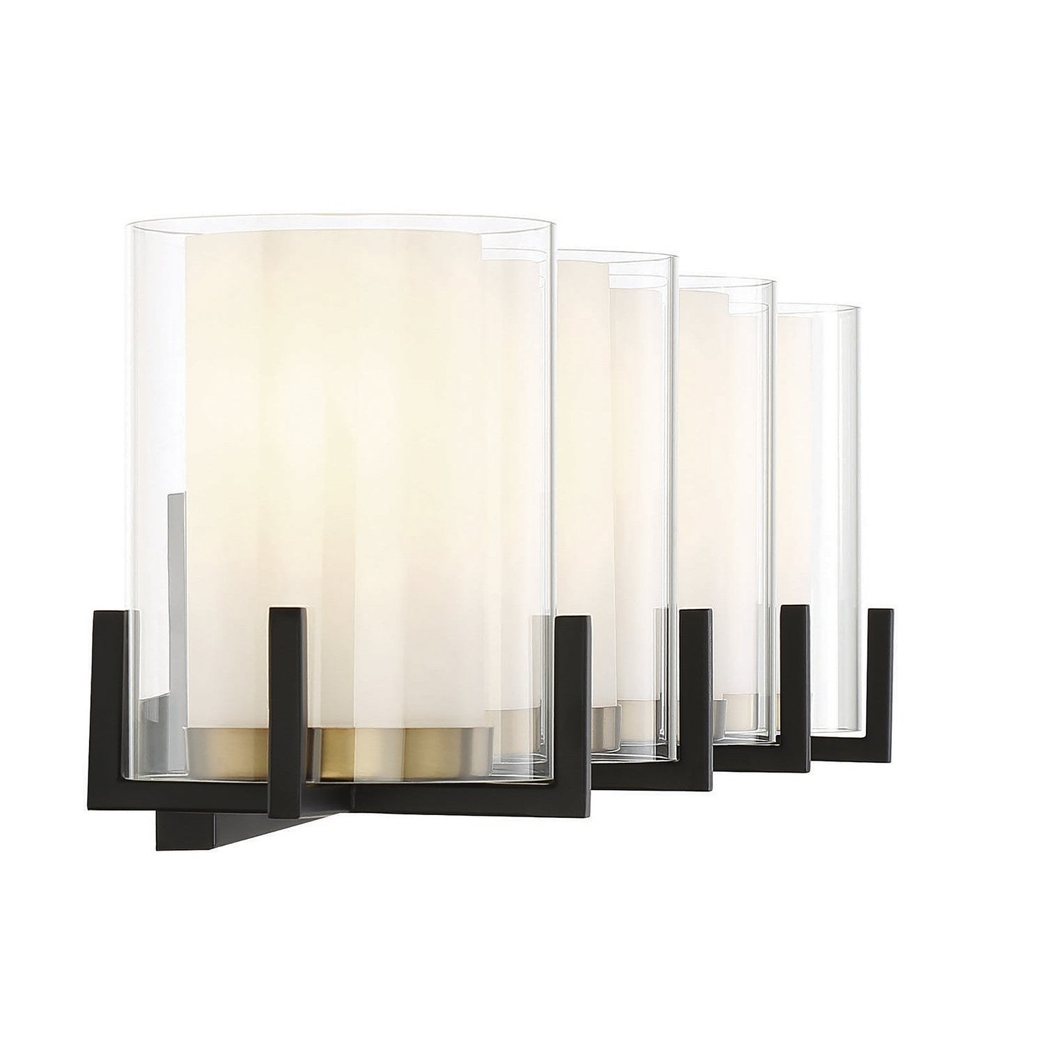 Savoy House - 8-1977-4-143 - Four Light Bathroom Vanity - Eaton - Matte Black with Warm Brass