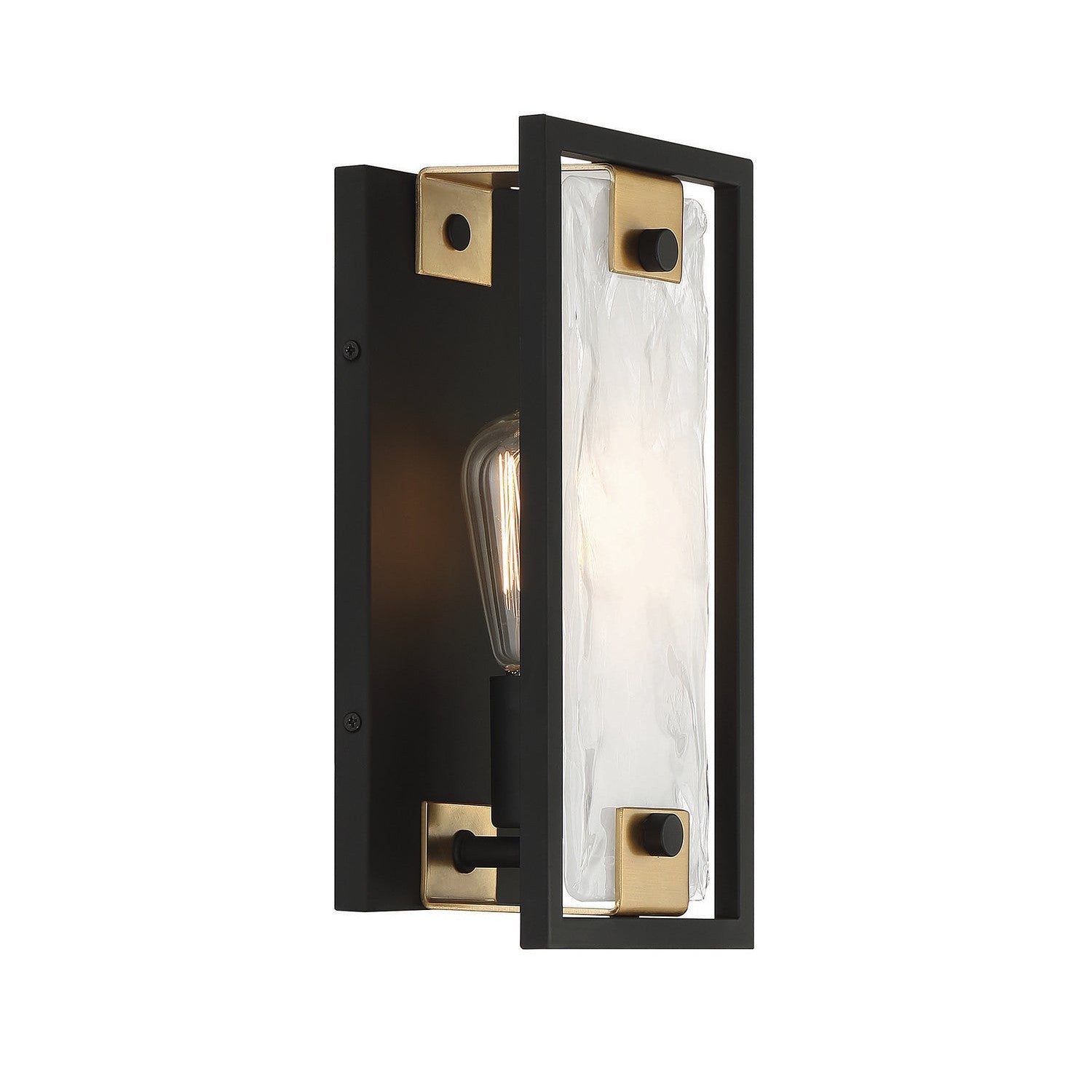 Savoy House - 9-1697-1-143 - One Light Wall Sconce - Hayward - Matte Black with Warm Brass