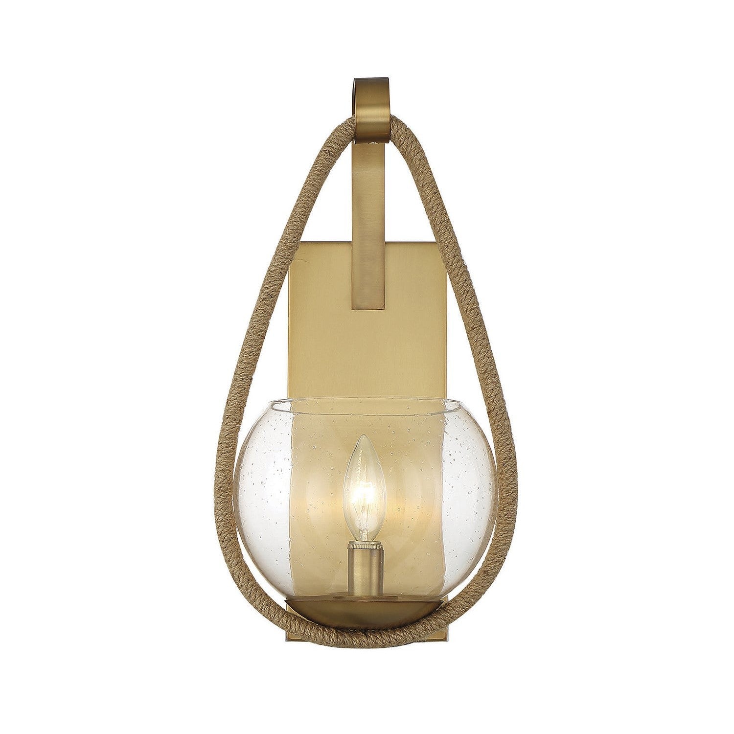Savoy House - 9-1826-1-320 - One Light Wall Sconce - Ashe - Warm Brass and Rope