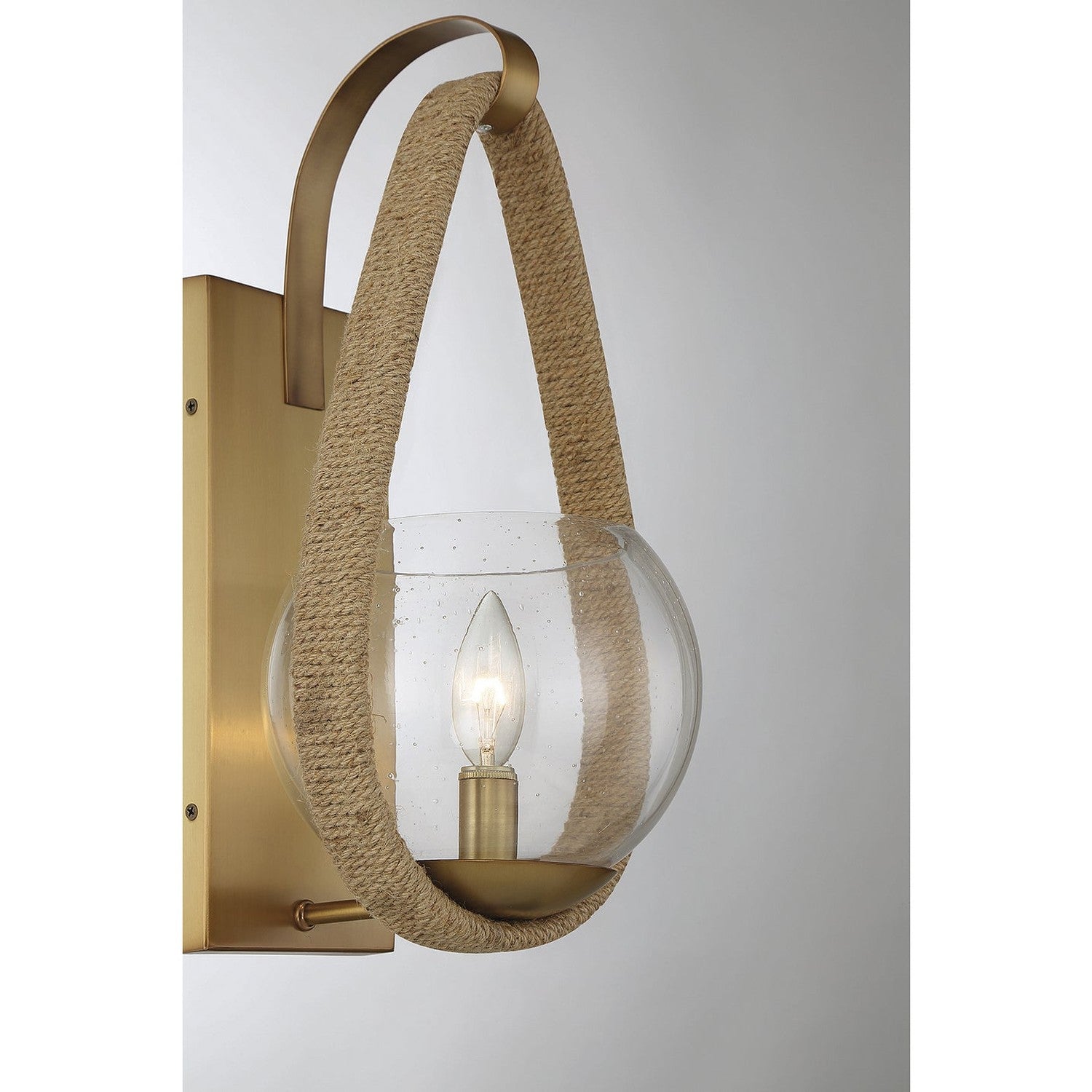Savoy House - 9-1826-1-320 - One Light Wall Sconce - Ashe - Warm Brass and Rope