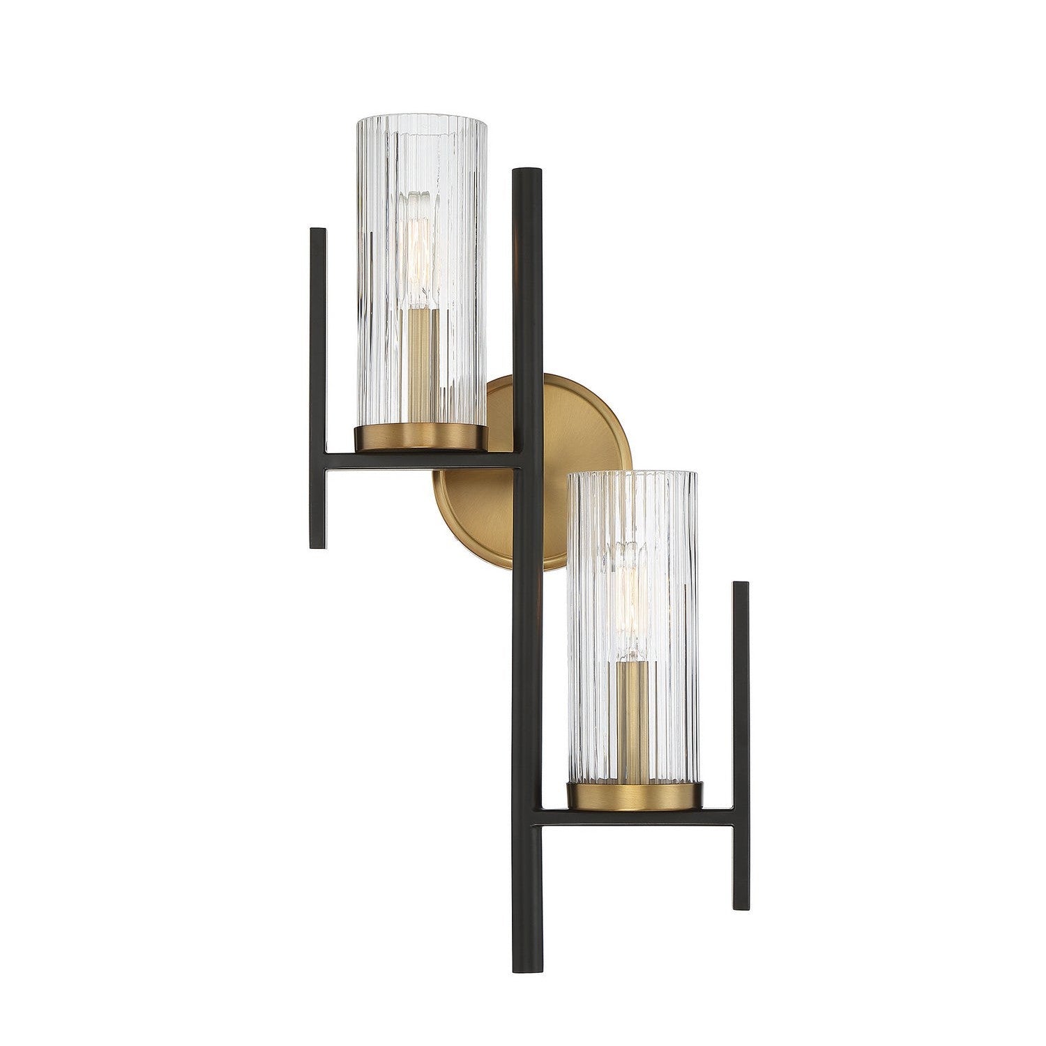 Savoy House - 9-1905-2-143 - Two Light Wall Sconce - Midland - Matte Black with Warm Brass