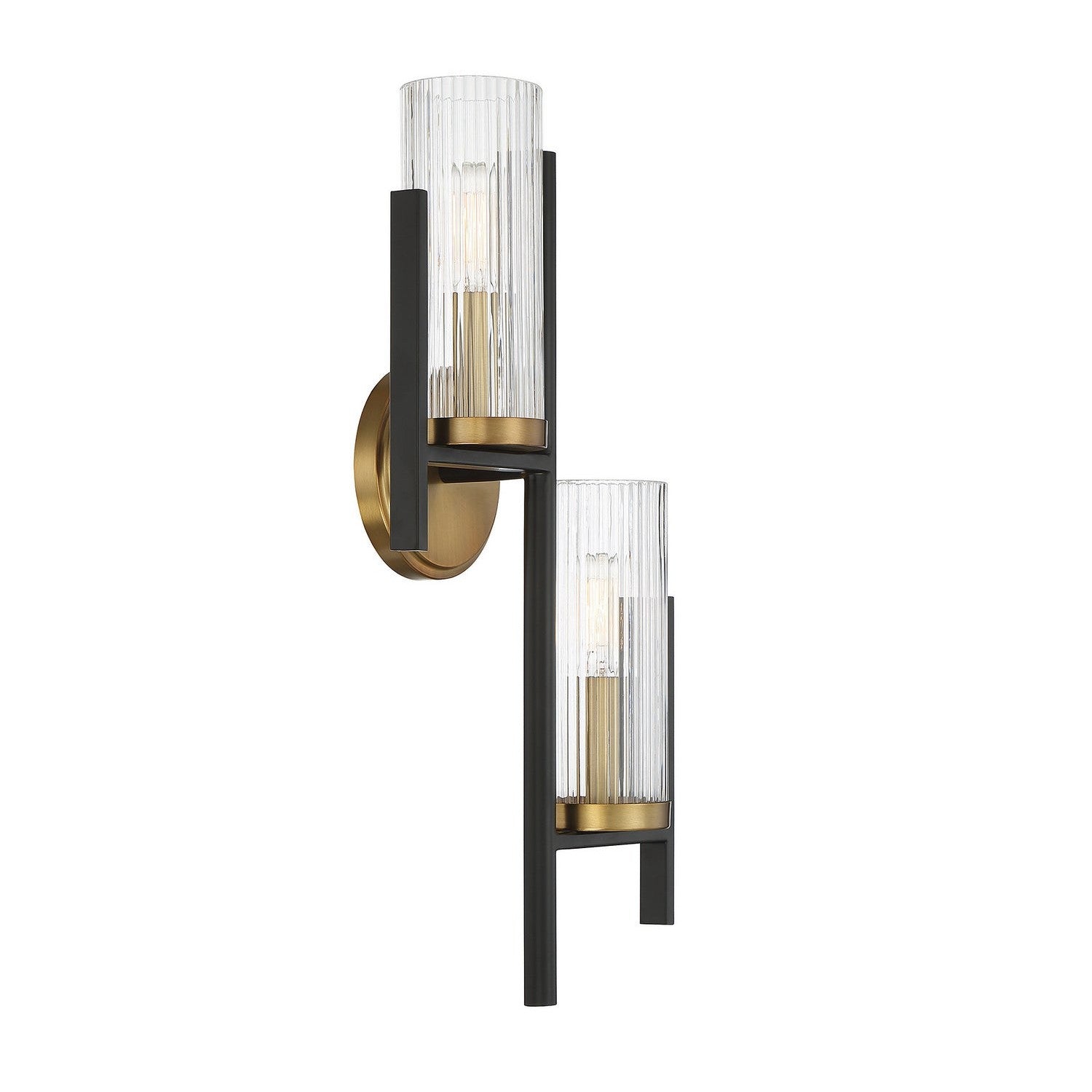 Savoy House - 9-1905-2-143 - Two Light Wall Sconce - Midland - Matte Black with Warm Brass