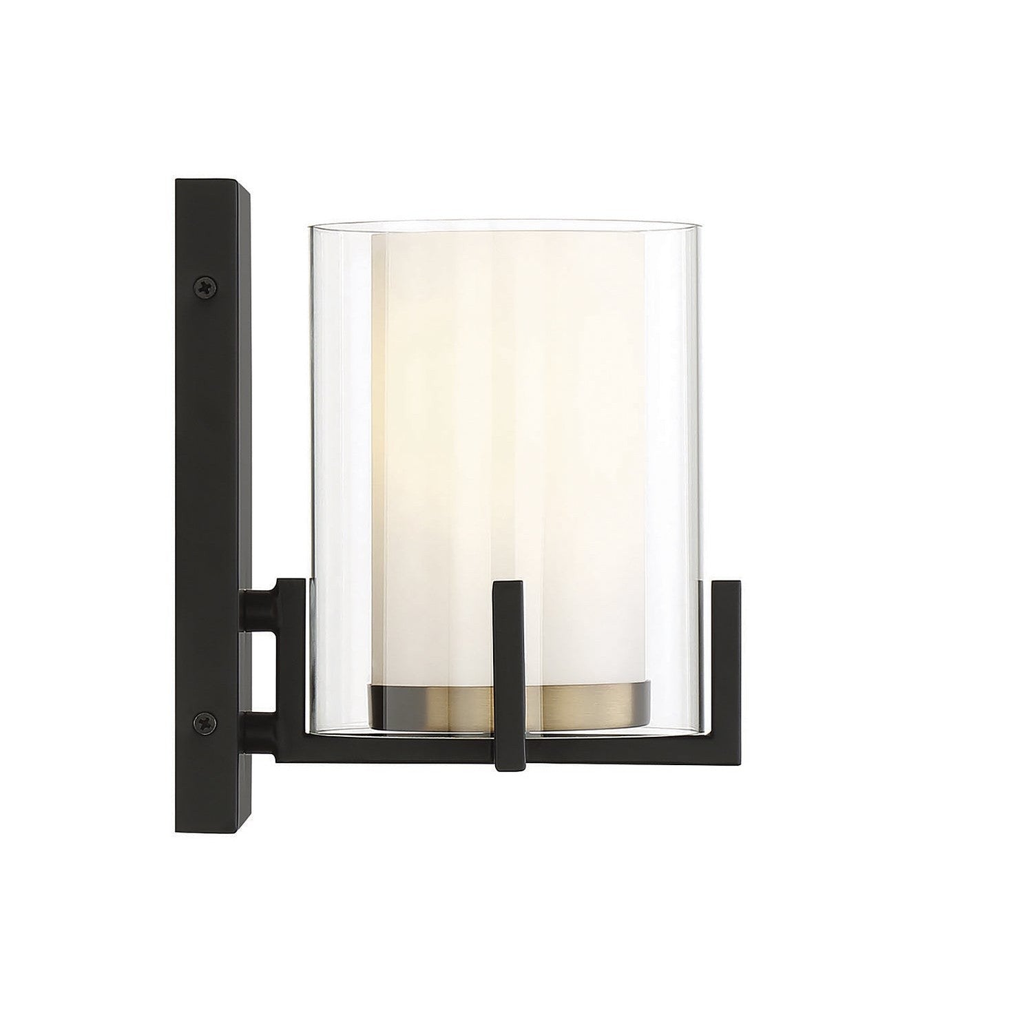 Savoy House - 9-1977-1-143 - One Light Wall Sconce - Eaton - Matte Black with Warm Brass