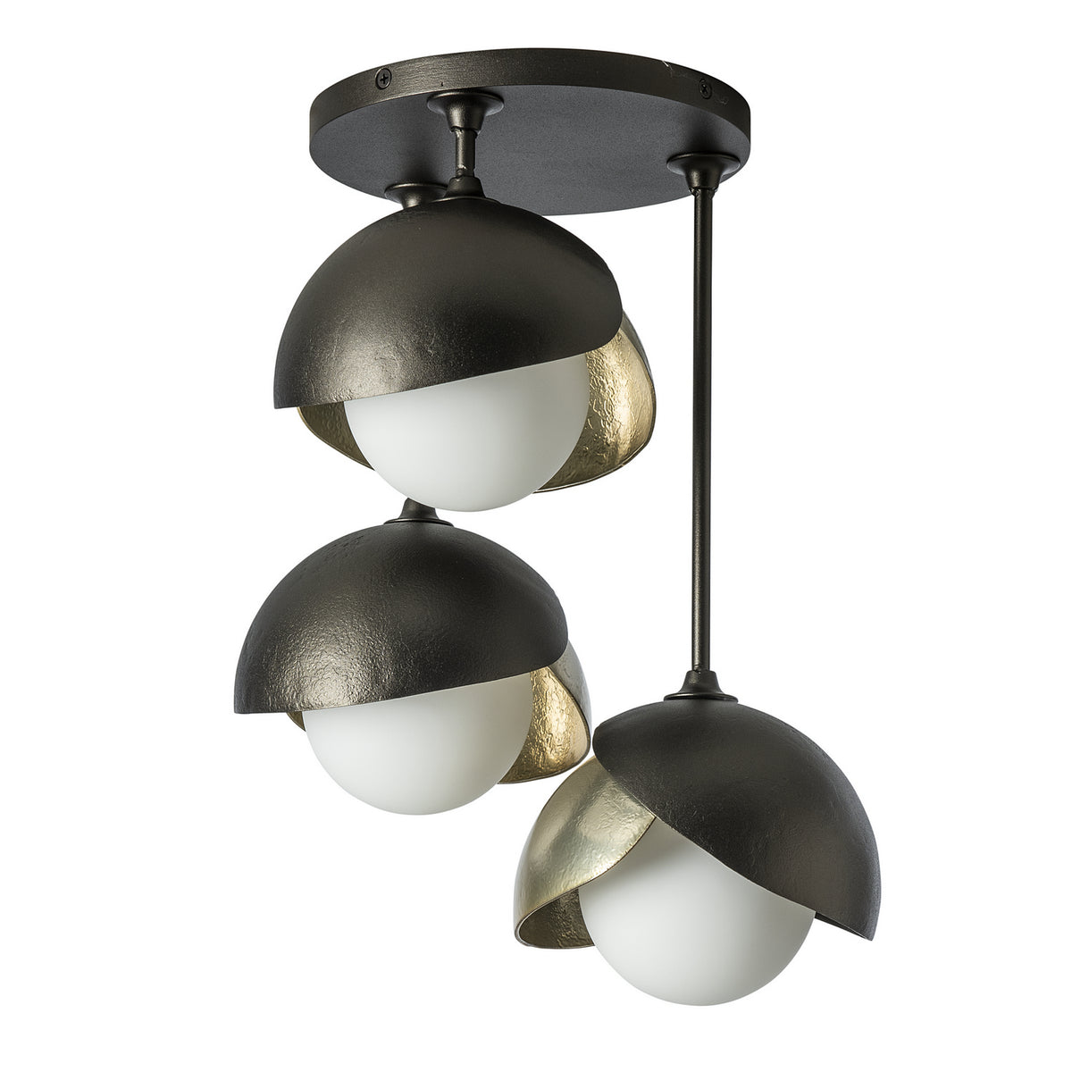 Hubbardton Forge - 121374-SKT-14-86-GG0711 - Three Light Semi-Flush Mount - Brooklyn - Oil Rubbed Bronze