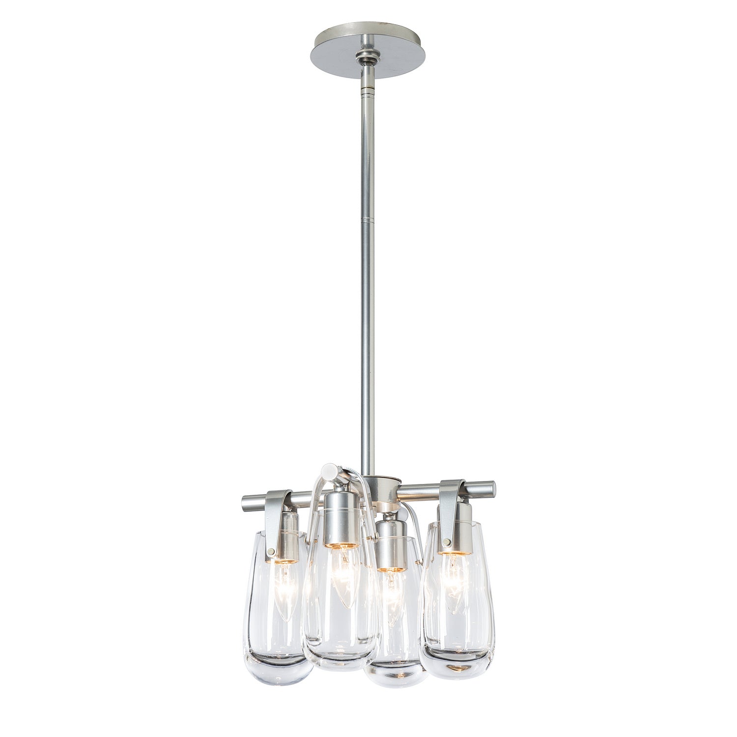 Hubbardton Forge - 131062-SKT-MULT-85-ZM0718 - Four Light Semi-Flush/Pendant - Eos - Sterling