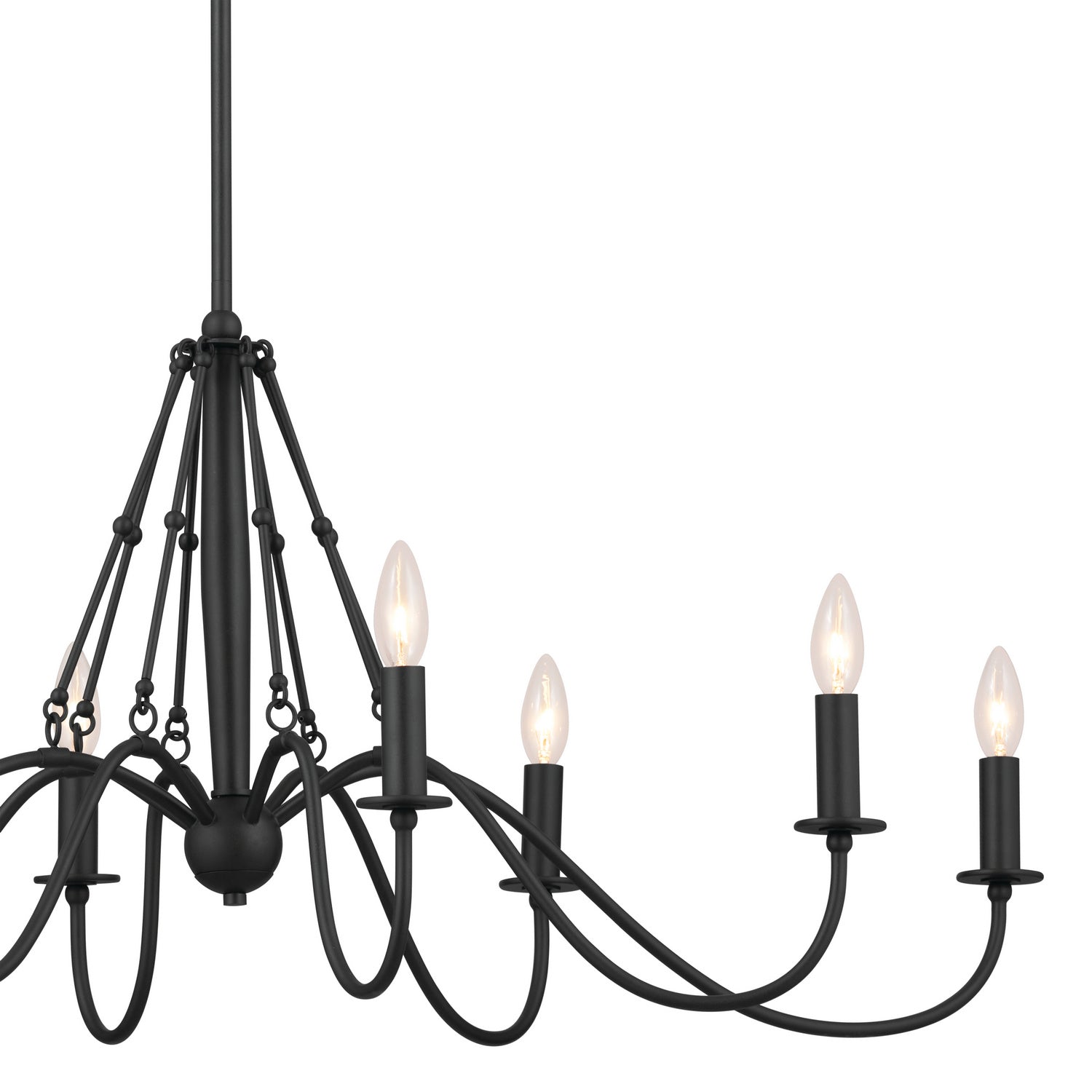 Kichler - 52457BKT - Eight Light Linear Chandelier - Freesia - Textured Black