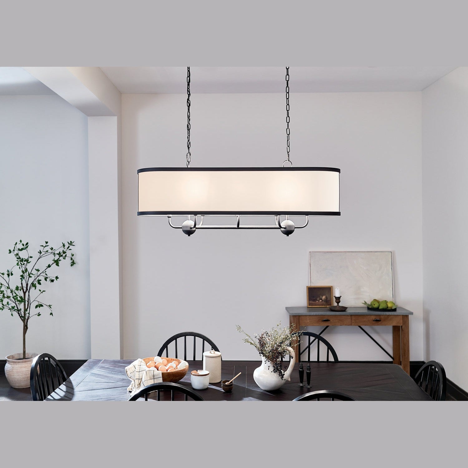 Kichler - 52467BKT - Eight Light Linear Chandelier - Heddle - Textured Black