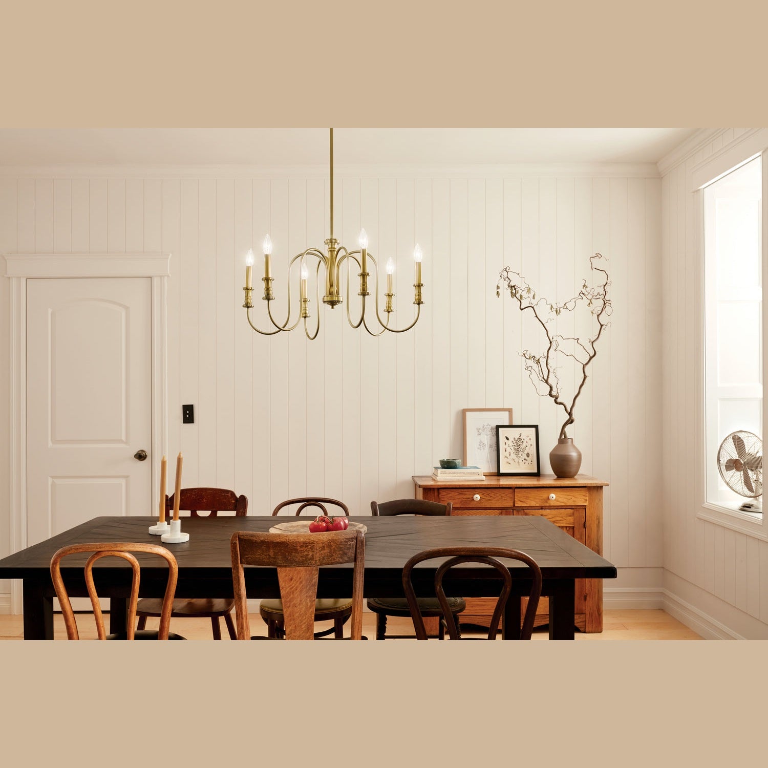 Kichler - 52470NBR - Six Light Chandelier - Karthe - Natural Brass