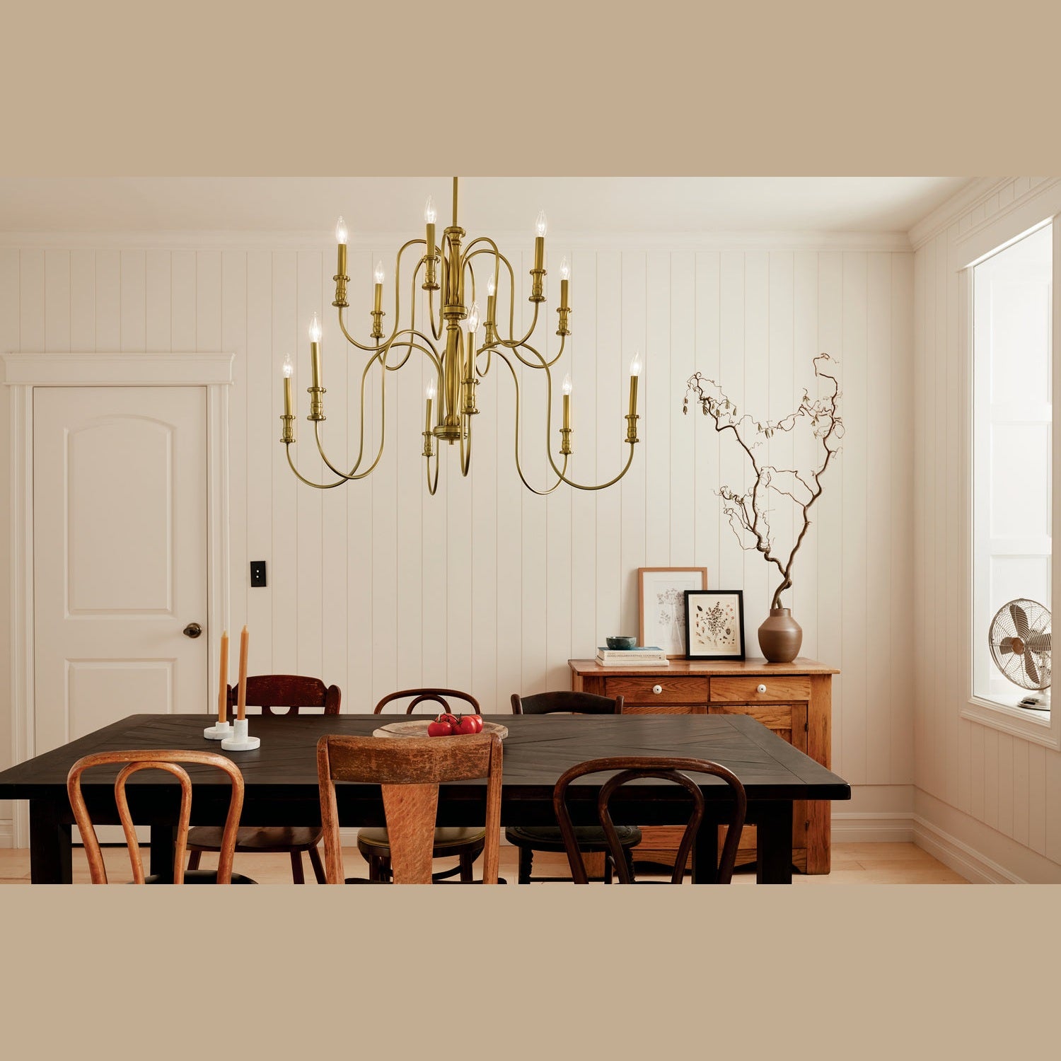 Kichler - 52472NBR - 12 Light Chandelier - Karthe - Natural Brass