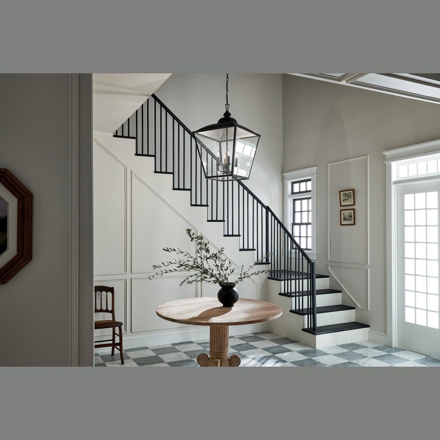 Kichler - 52475BKT - Four Light Foyer Pendant - Dame - Textured Black