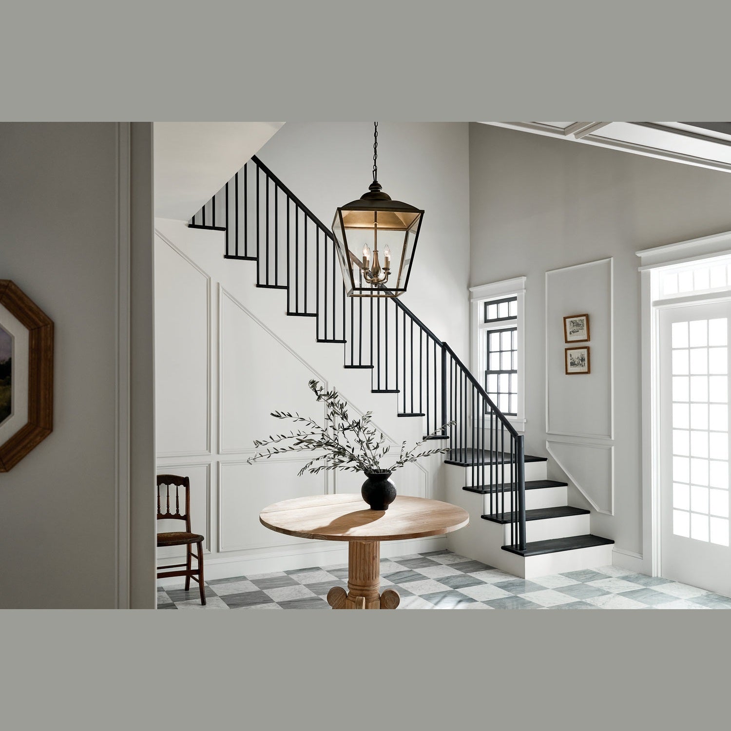 Kichler - 52475CHZ - Four Light Foyer Pendant - Dame - Character Bronze