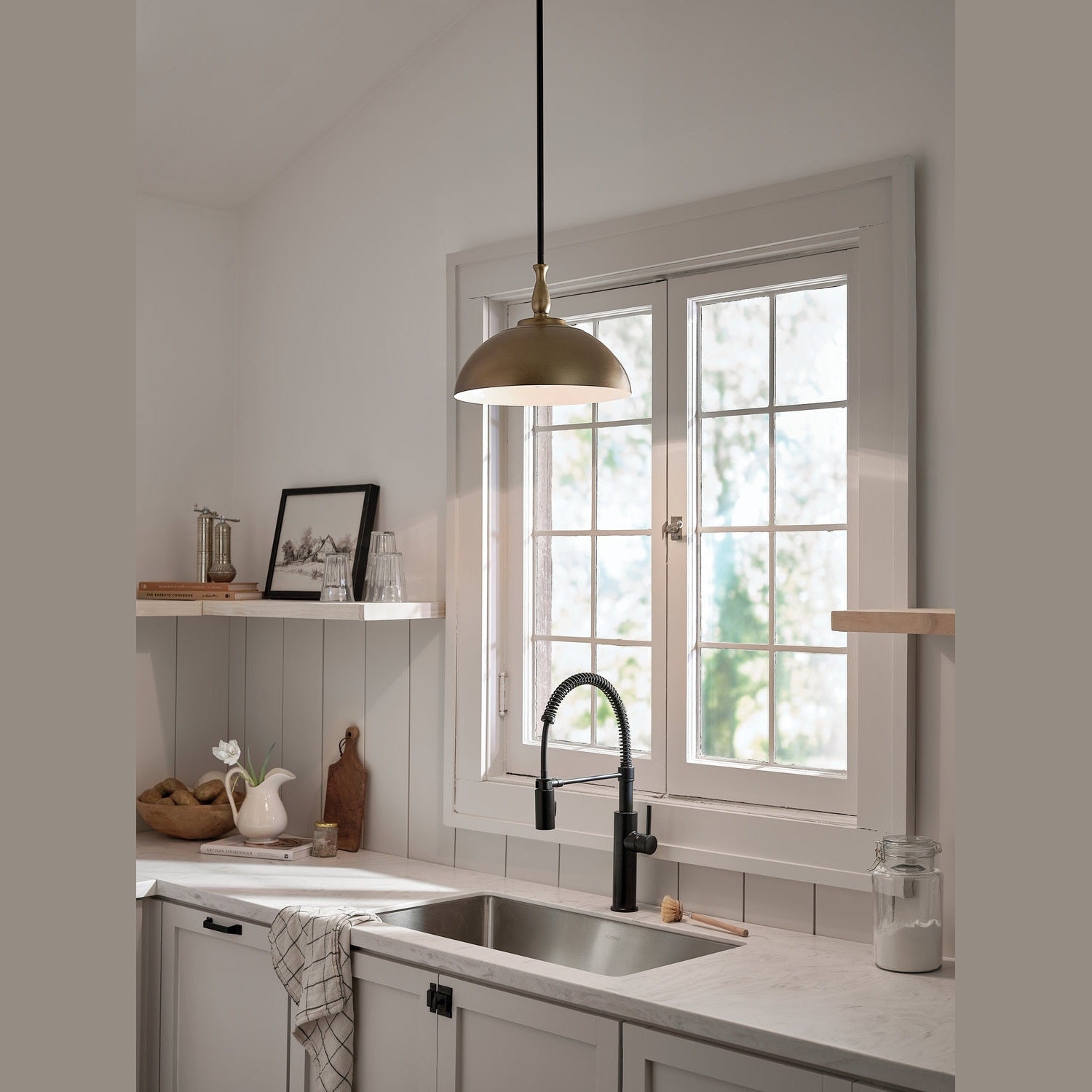 Kichler - 52476NBR - One Light Pendant - Fira - Natural Brass