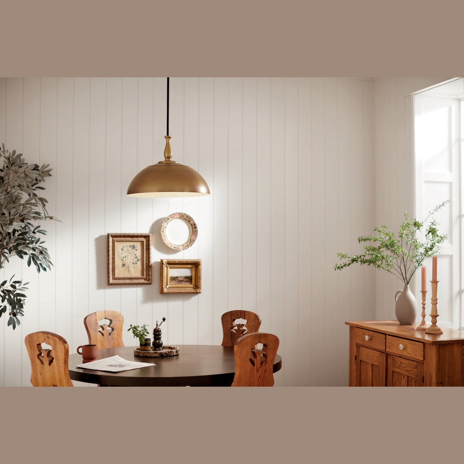 Kichler - 52477NBR - One Light Pendant - Fira - Natural Brass