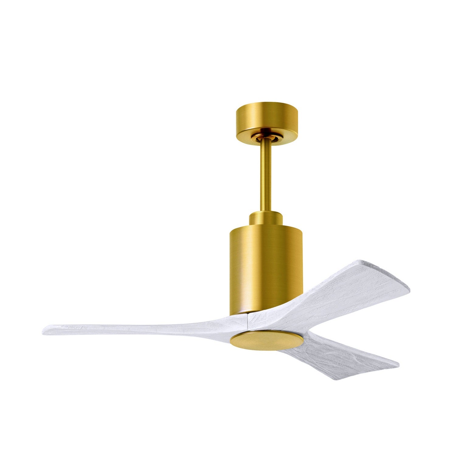 Matthews Fan Company - PA3-BRBR-MWH-42 - 42"Ceiling Fan - Patricia - Brushed Brass