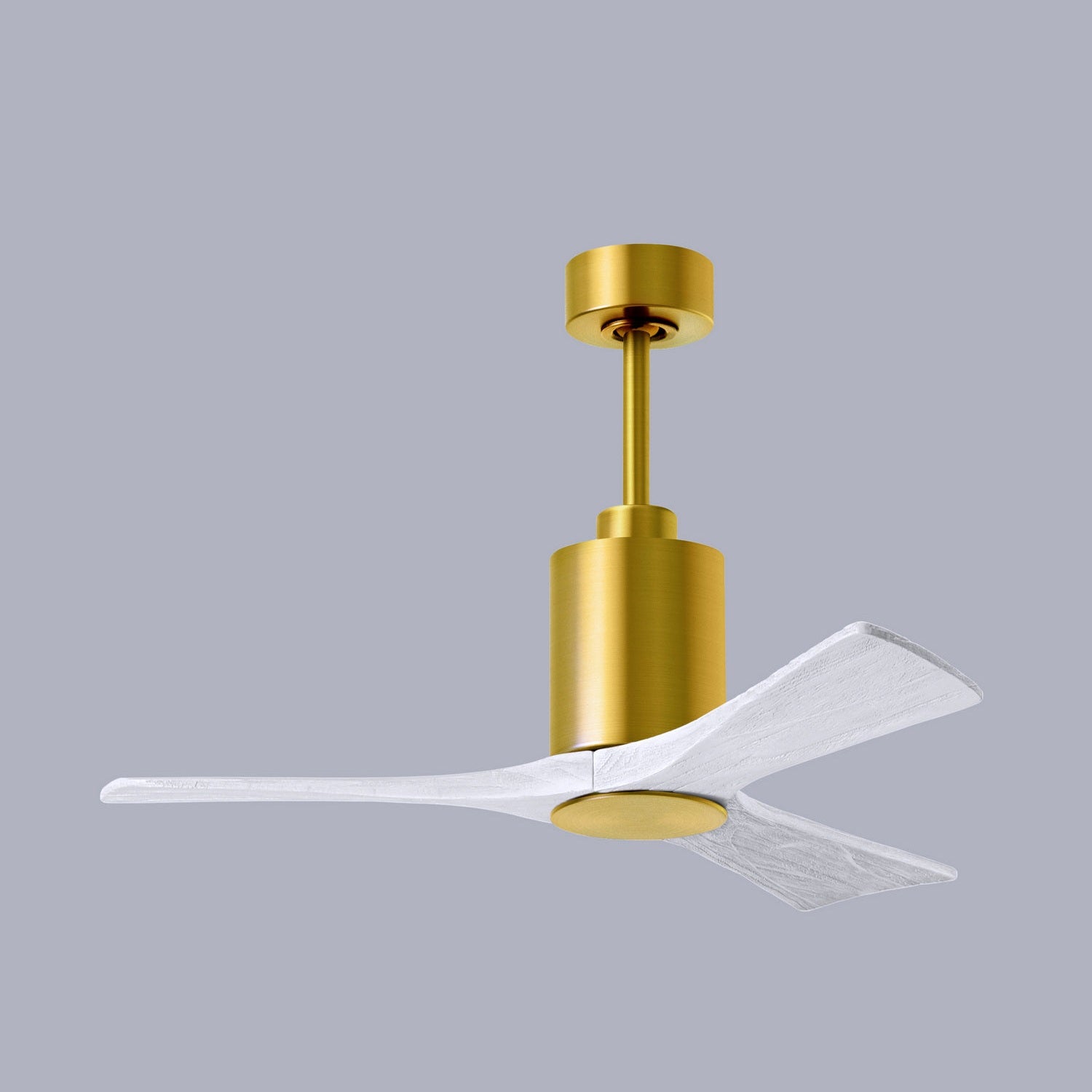 Matthews Fan Company - PA3-BRBR-MWH-42 - 42"Ceiling Fan - Patricia - Brushed Brass
