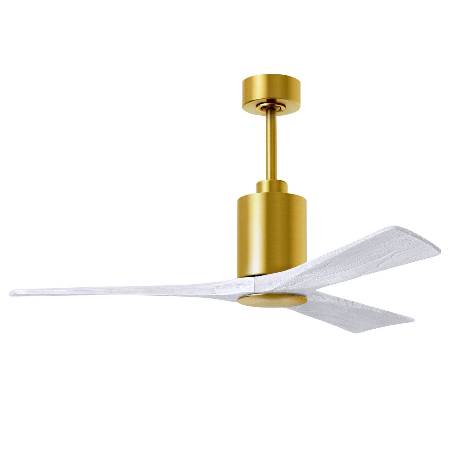 Matthews Fan Company - PA3-BRBR-MWH-52 - 52"Ceiling Fan - Patricia - Brushed Brass