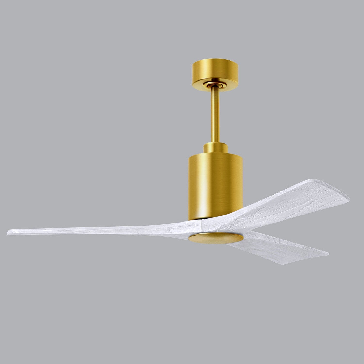 Matthews Fan Company - PA3-BRBR-MWH-52 - 52"Ceiling Fan - Patricia - Brushed Brass