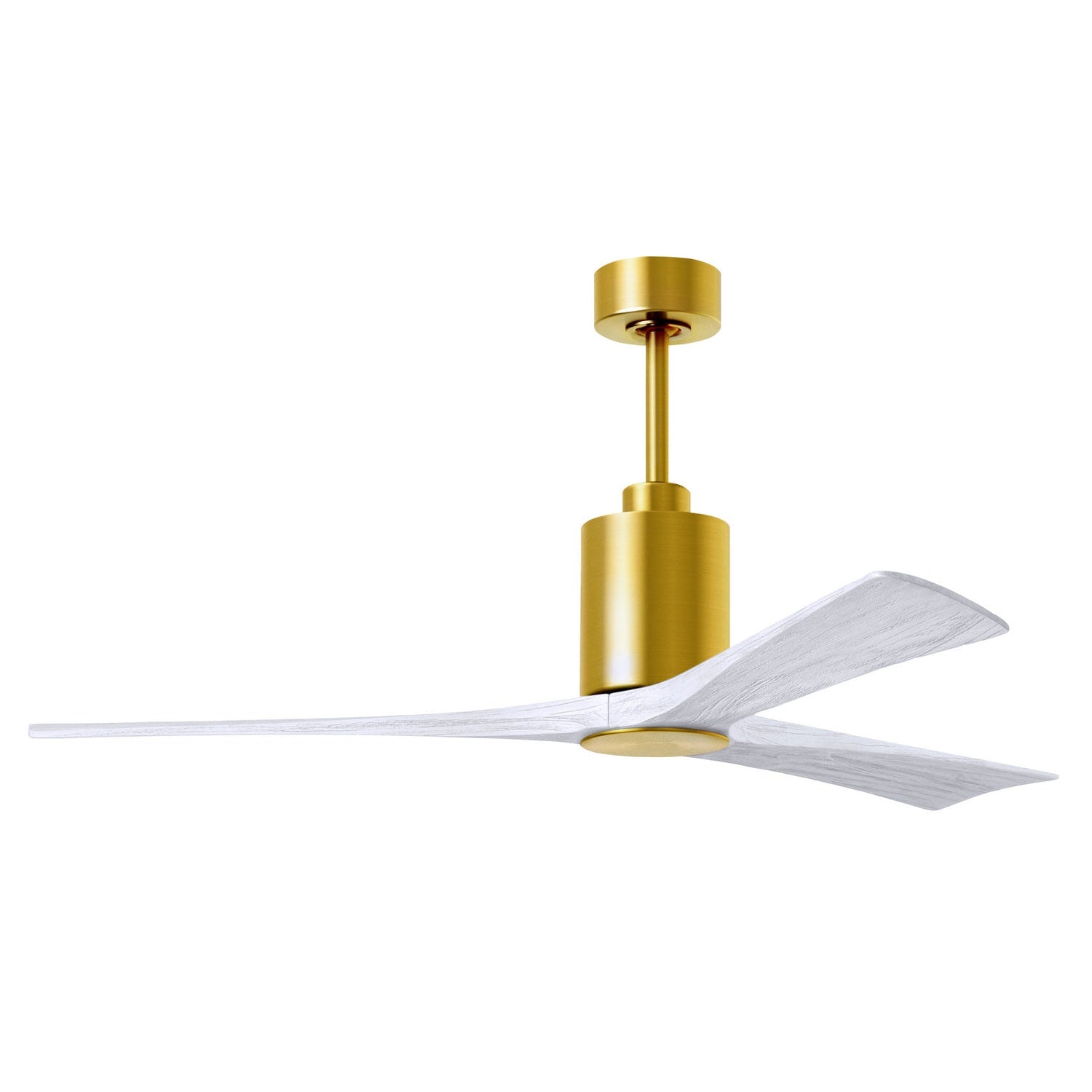 Matthews Fan Company - PA3-BRBR-MWH-60 - 60"Ceiling Fan - Patricia - Brushed Brass